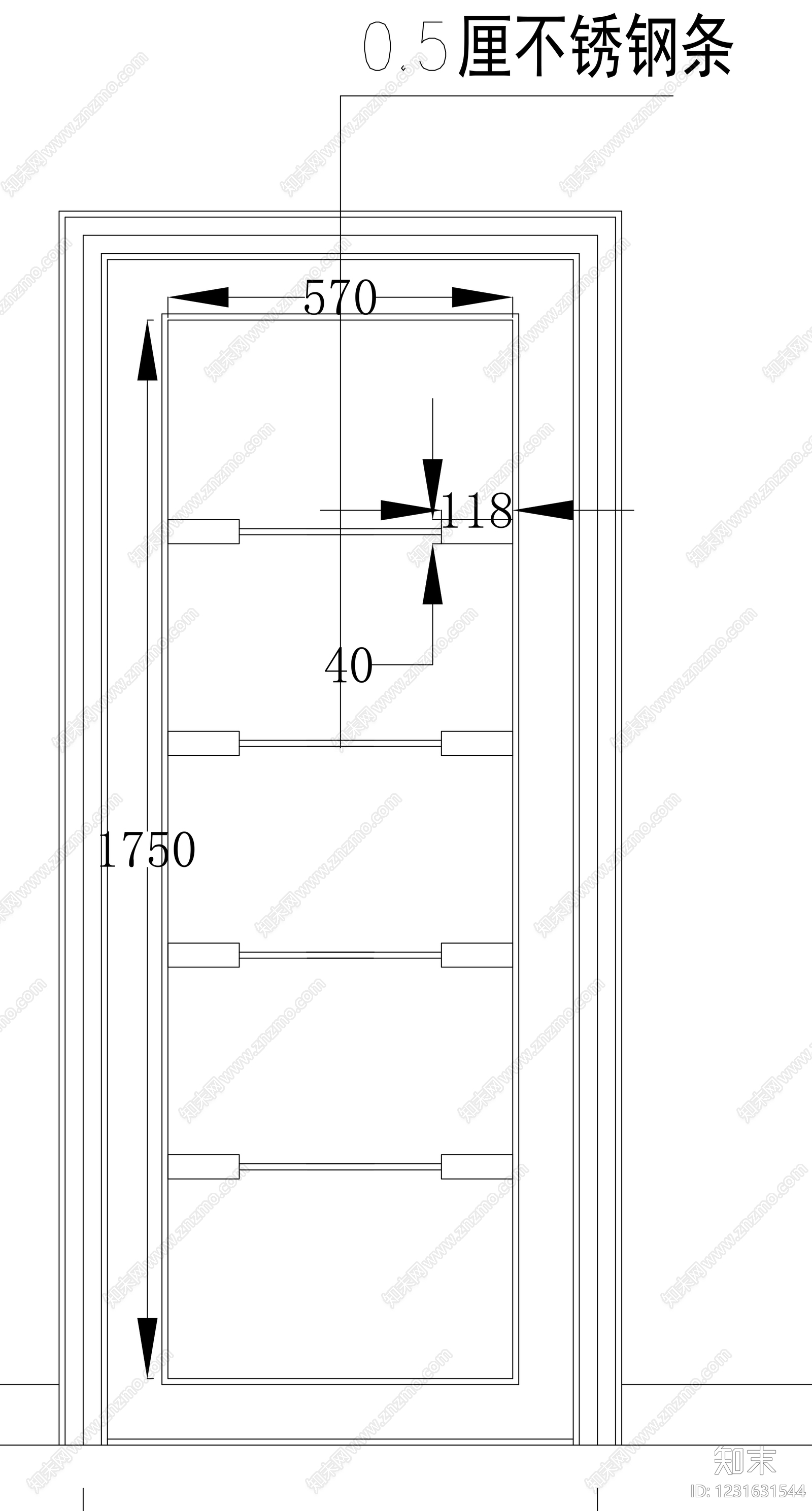 入户门cad施工图下载【ID:1231631544】