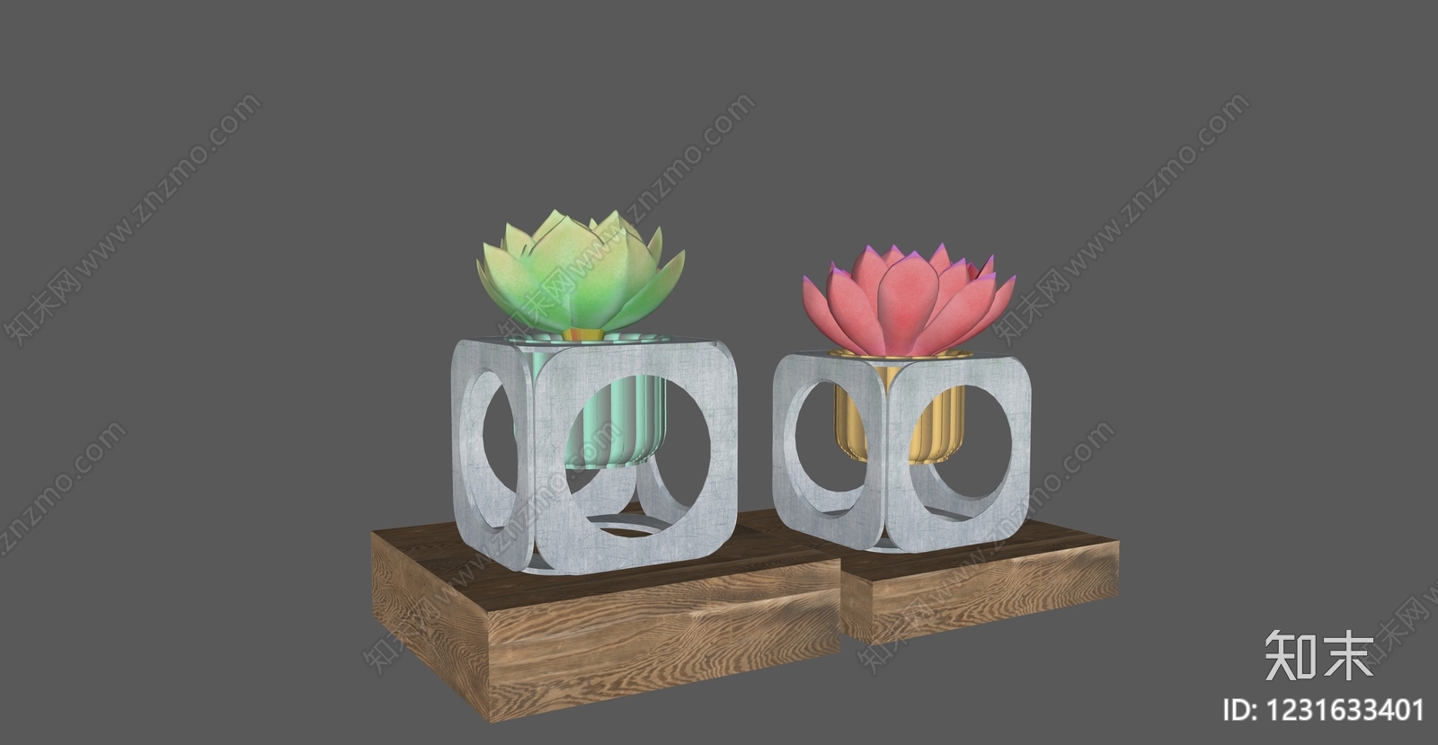 现代简约多肉植物SU模型下载【ID:1231633401】