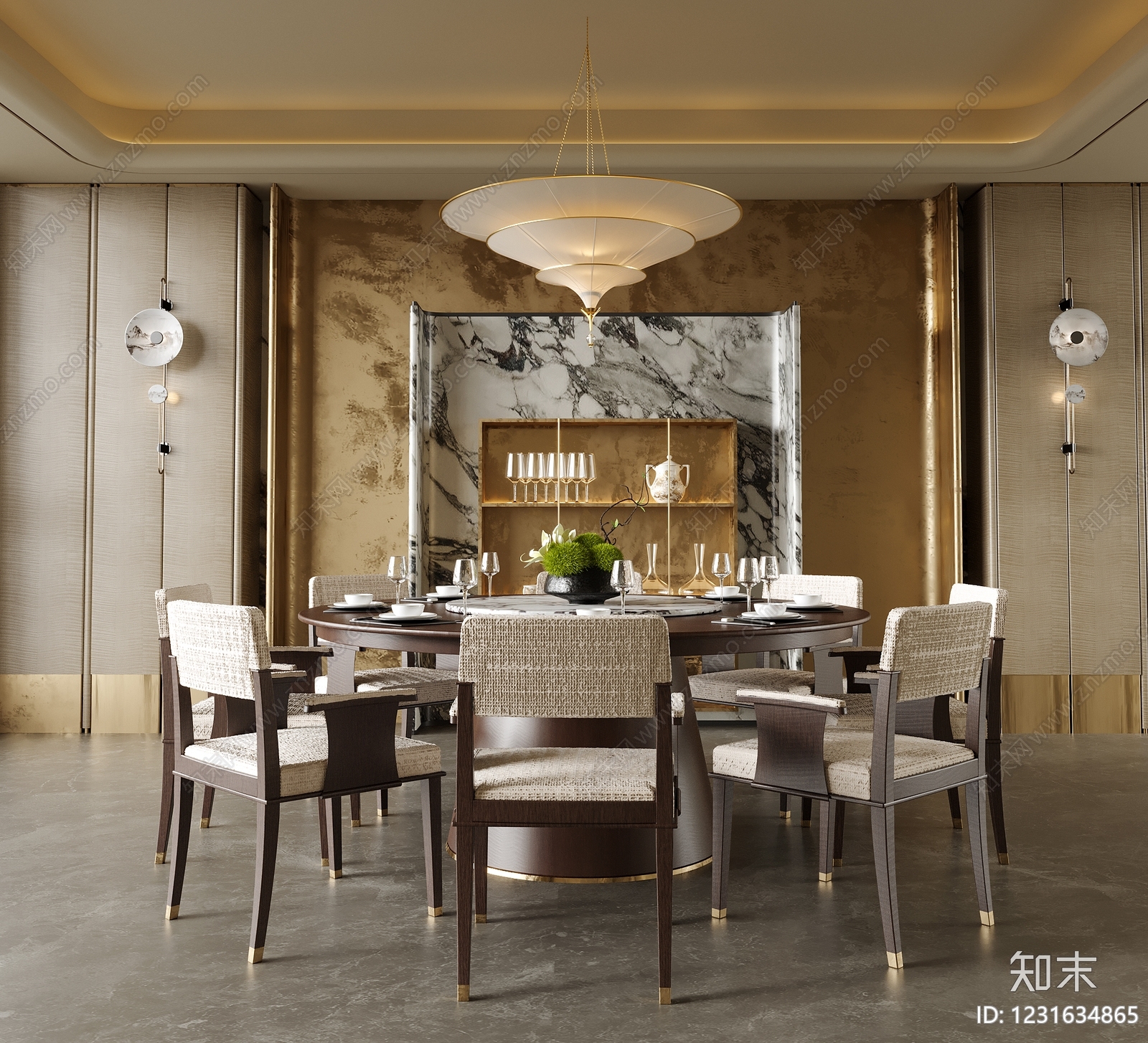 新中式包厢SU模型下载【ID:1231634865】