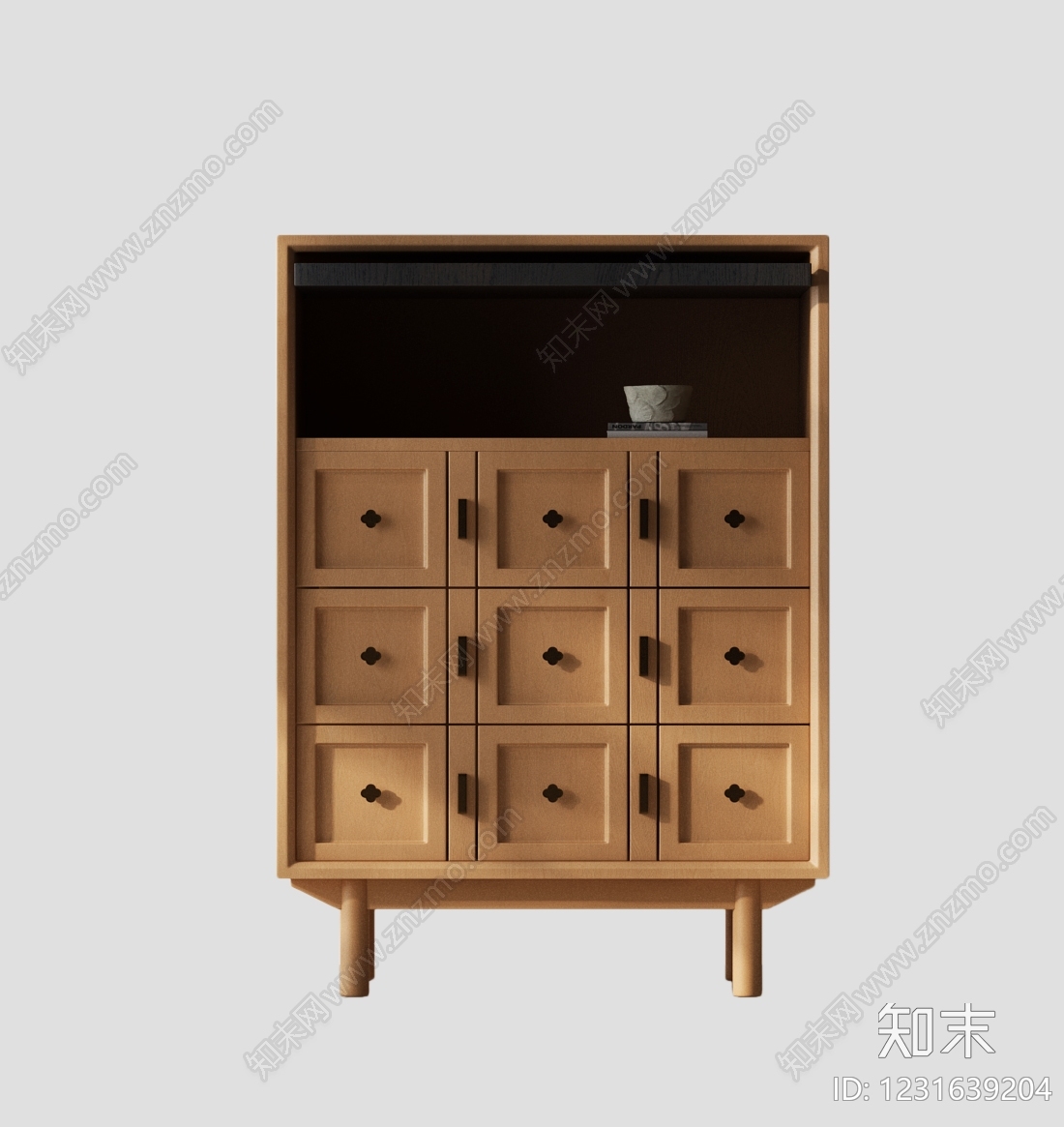 原木风储物柜SU模型下载【ID:1231639204】