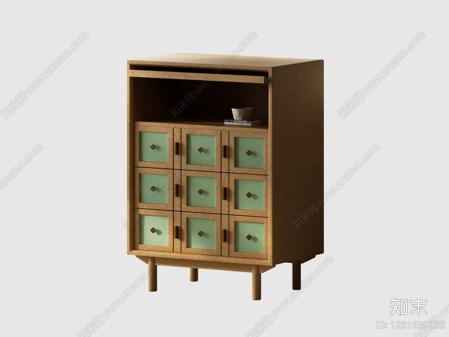 新中式斗柜3D模型下载【ID:1231639339】