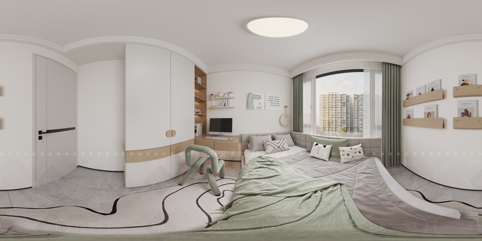 原木风通用儿童房3D模型下载【ID:1231639915】