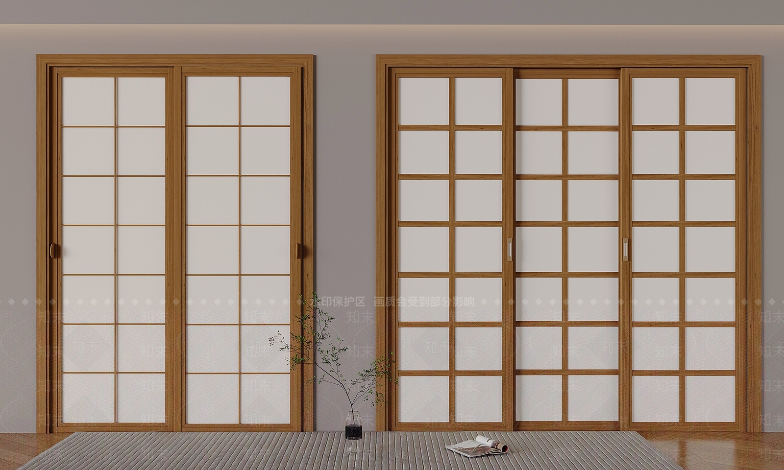 日式推拉门3D模型下载【ID:1231640806】