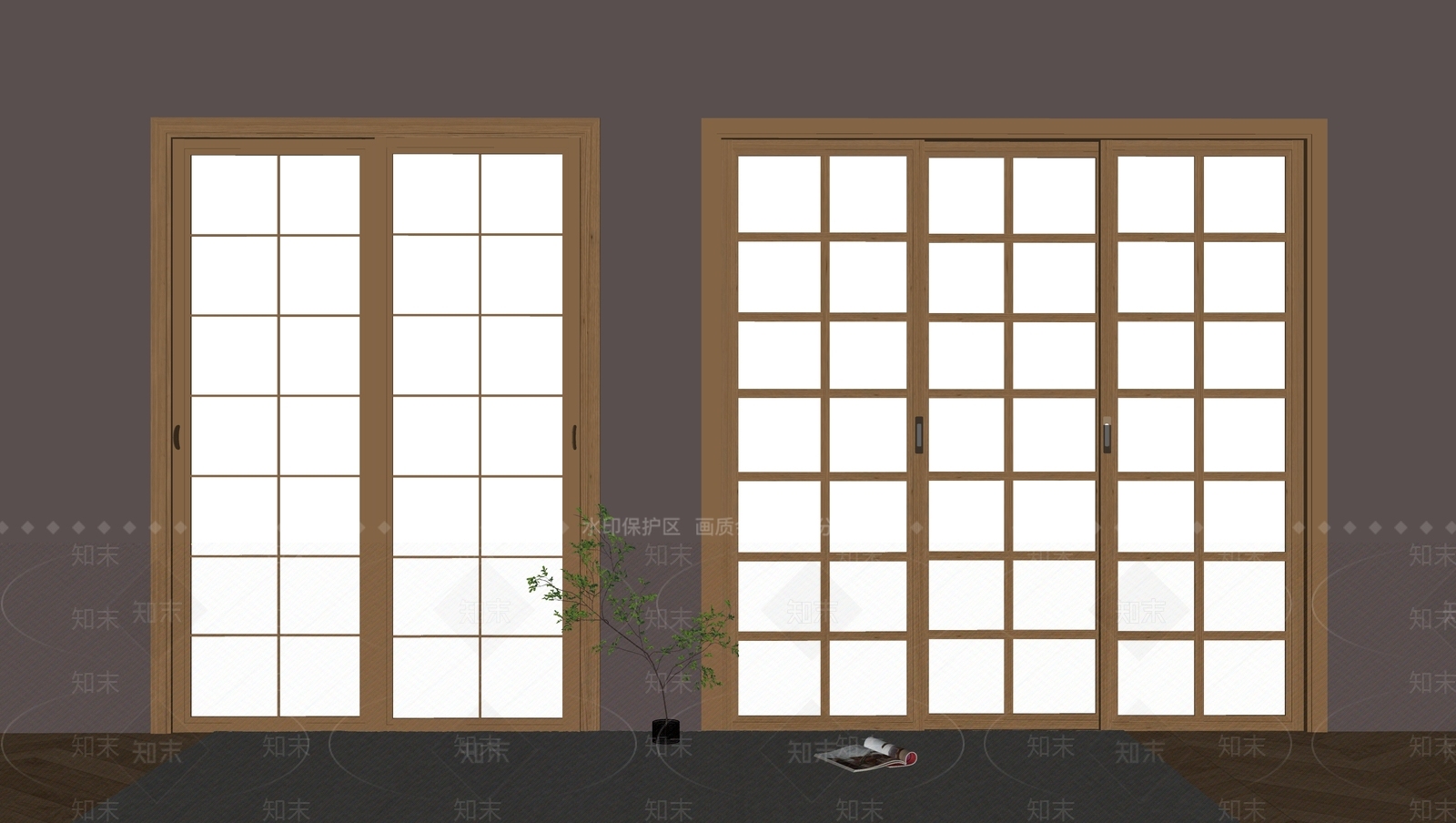 日式推拉门SU模型下载【ID:1231641072】