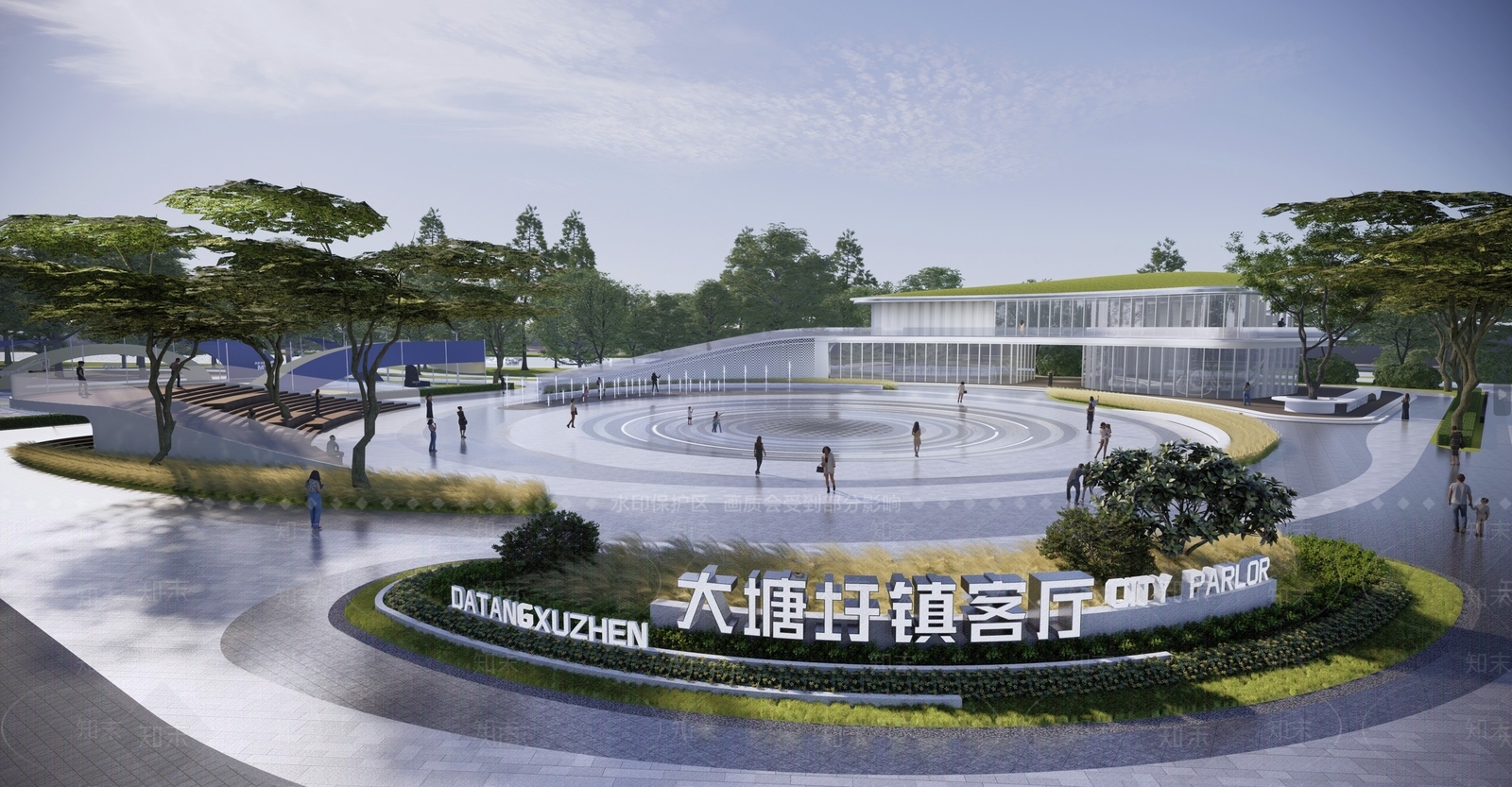 现代主义广场景观SU模型下载【ID:1231641859】