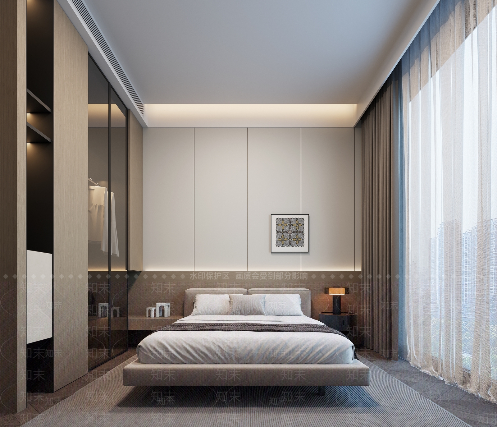 现代简约主卧3D模型下载【ID:1231647100】