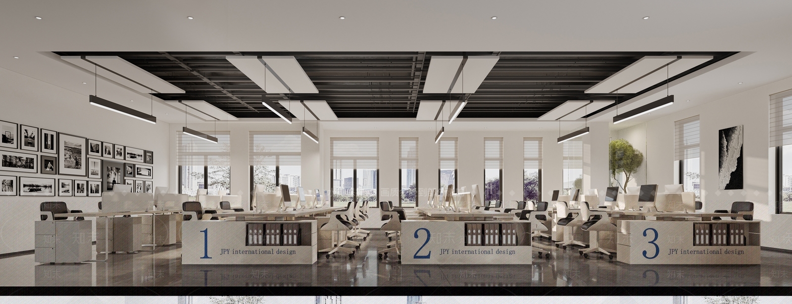 现代简约办公区3D模型下载【ID:1231642995】