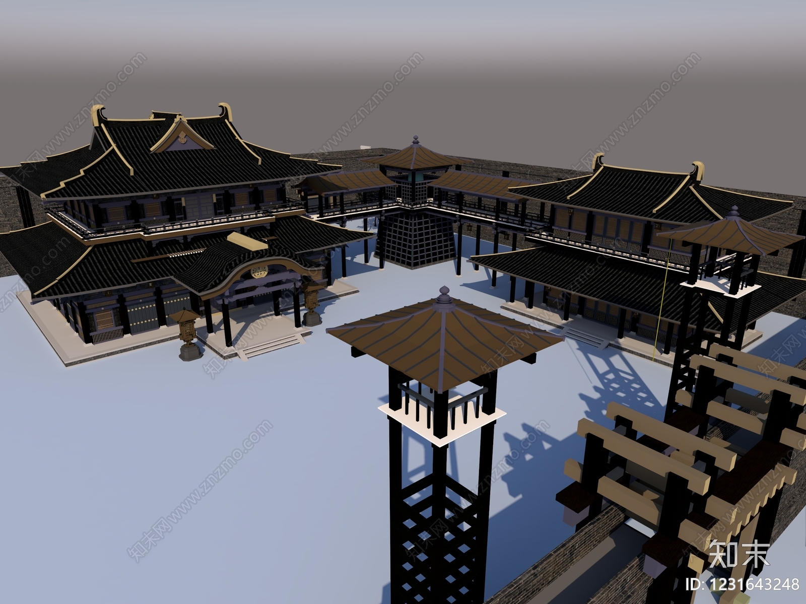 中式古建筑SU模型下载【ID:1231643248】