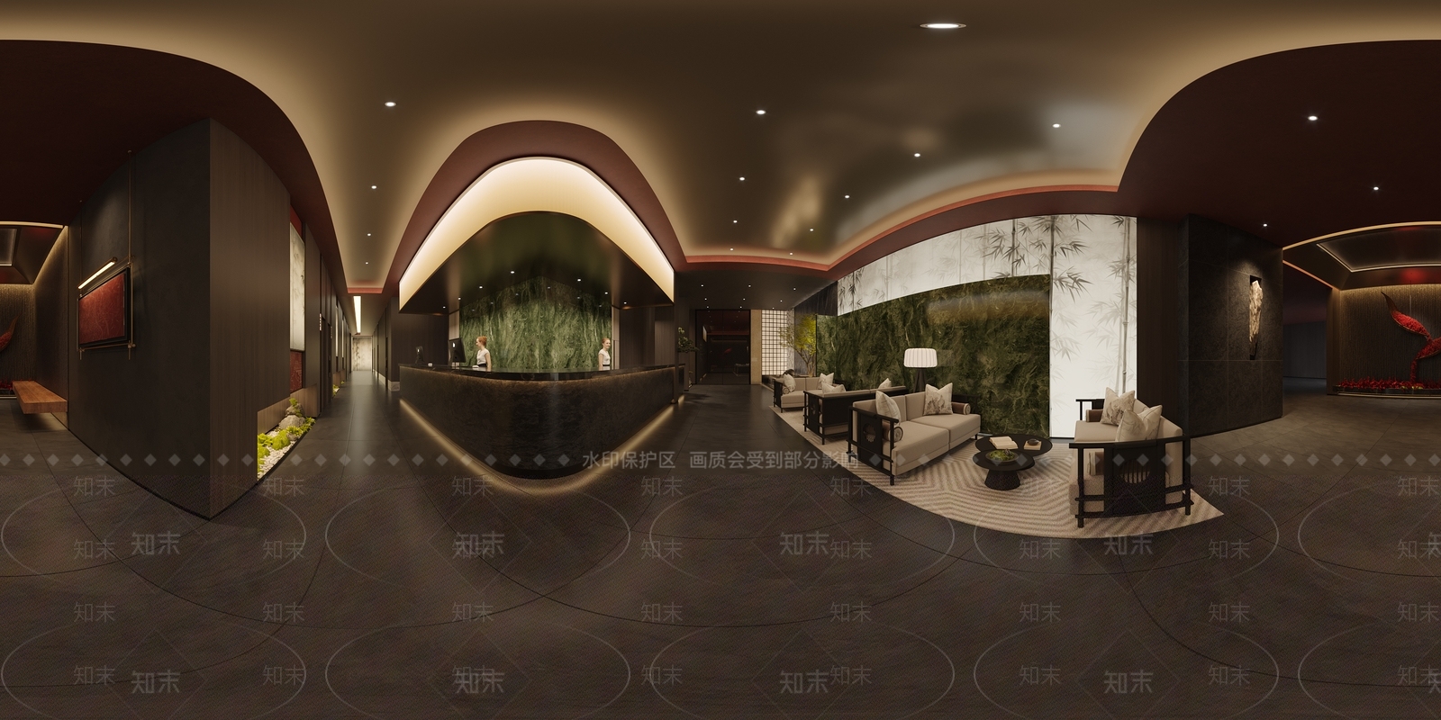 新中式酒店大堂3D模型下载【ID:1231645269】