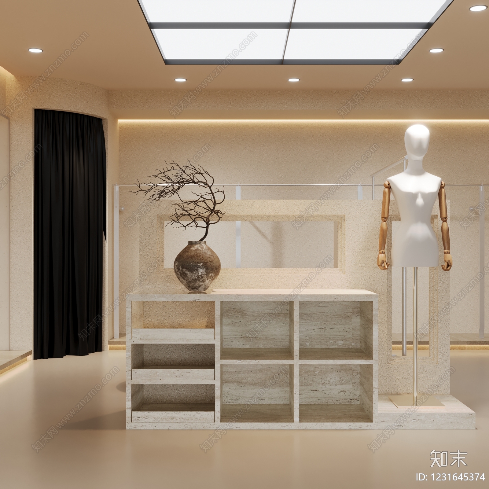 侘寂服装店3D模型下载【ID:1231645374】