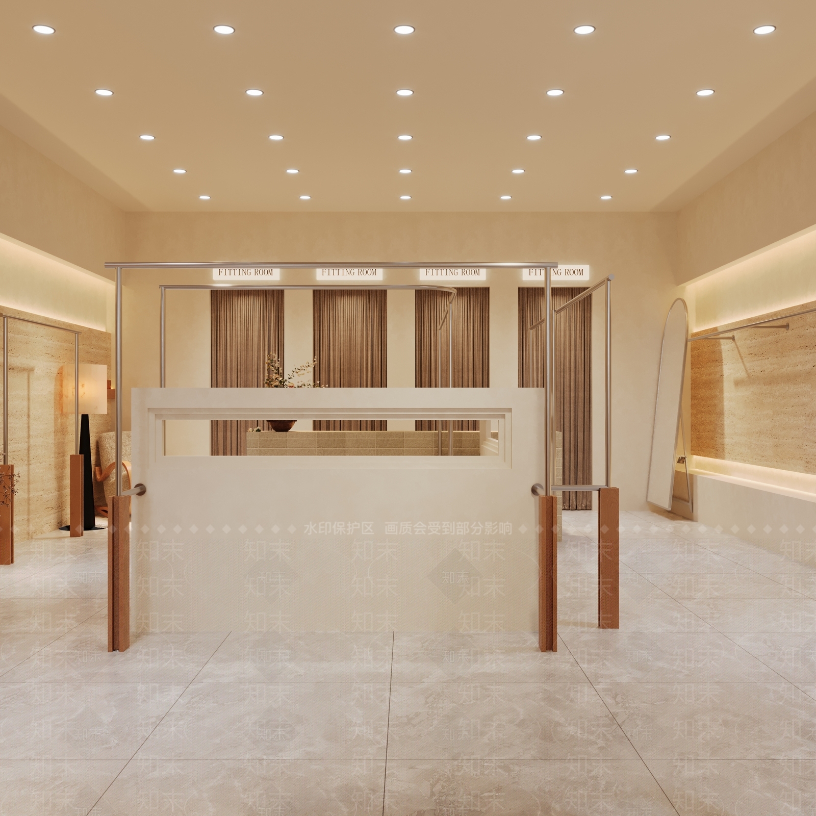 奶油风服装店3D模型下载【ID:1231645436】
