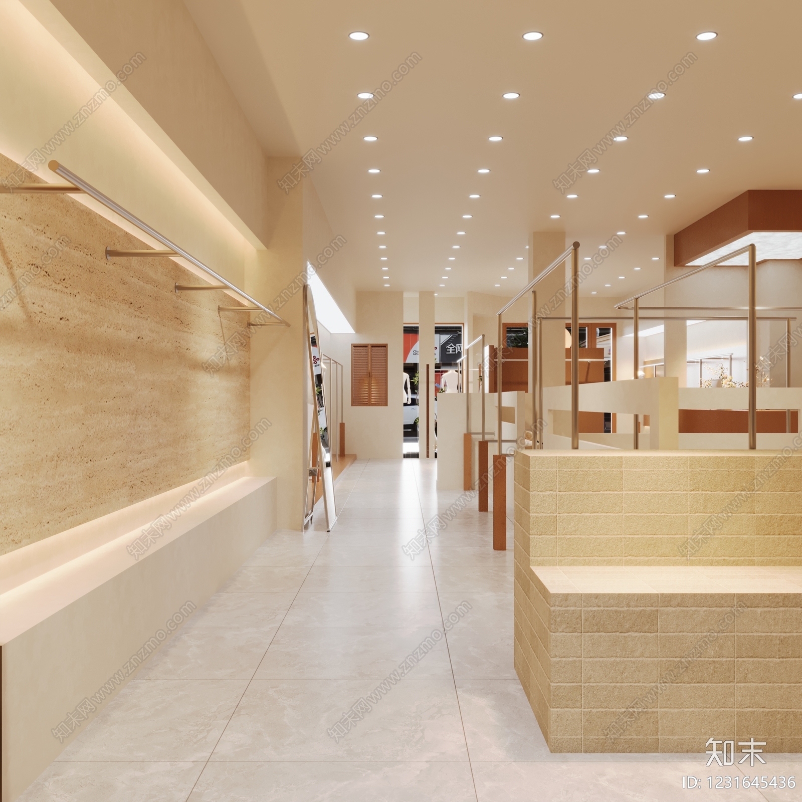 奶油风服装店3D模型下载【ID:1231645436】