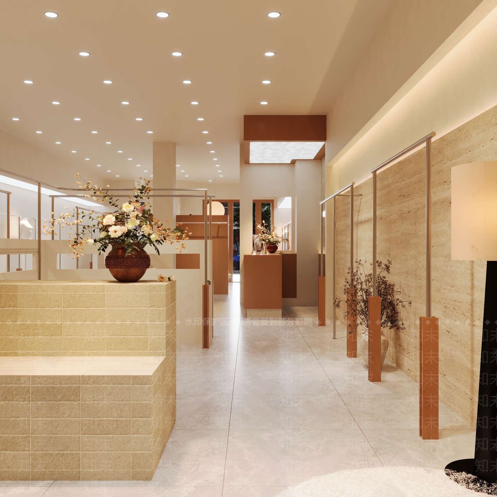 奶油风服装店3D模型下载【ID:1231645436】