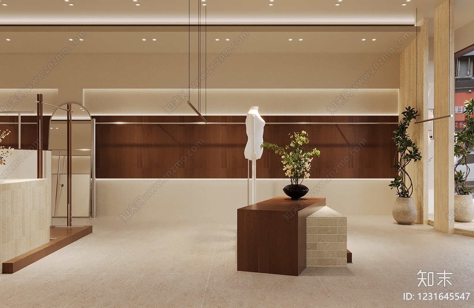 奶油风服装店3D模型下载【ID:1231645547】