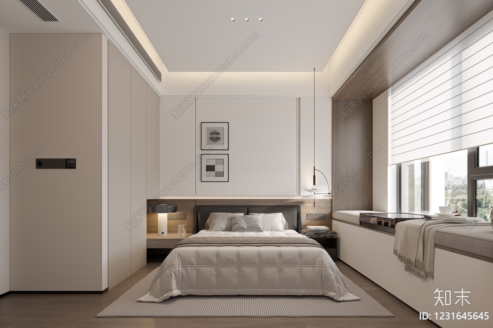 现代简约家居客厅3D模型下载【ID:1231645645】