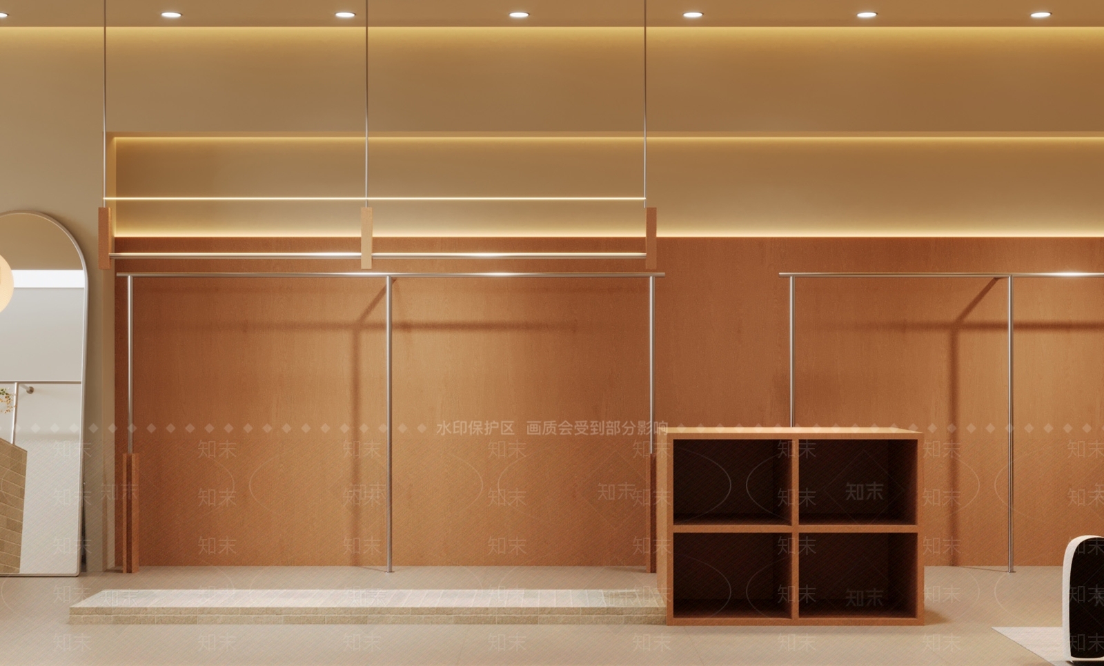 奶油风服装店3D模型下载【ID:1231645612】