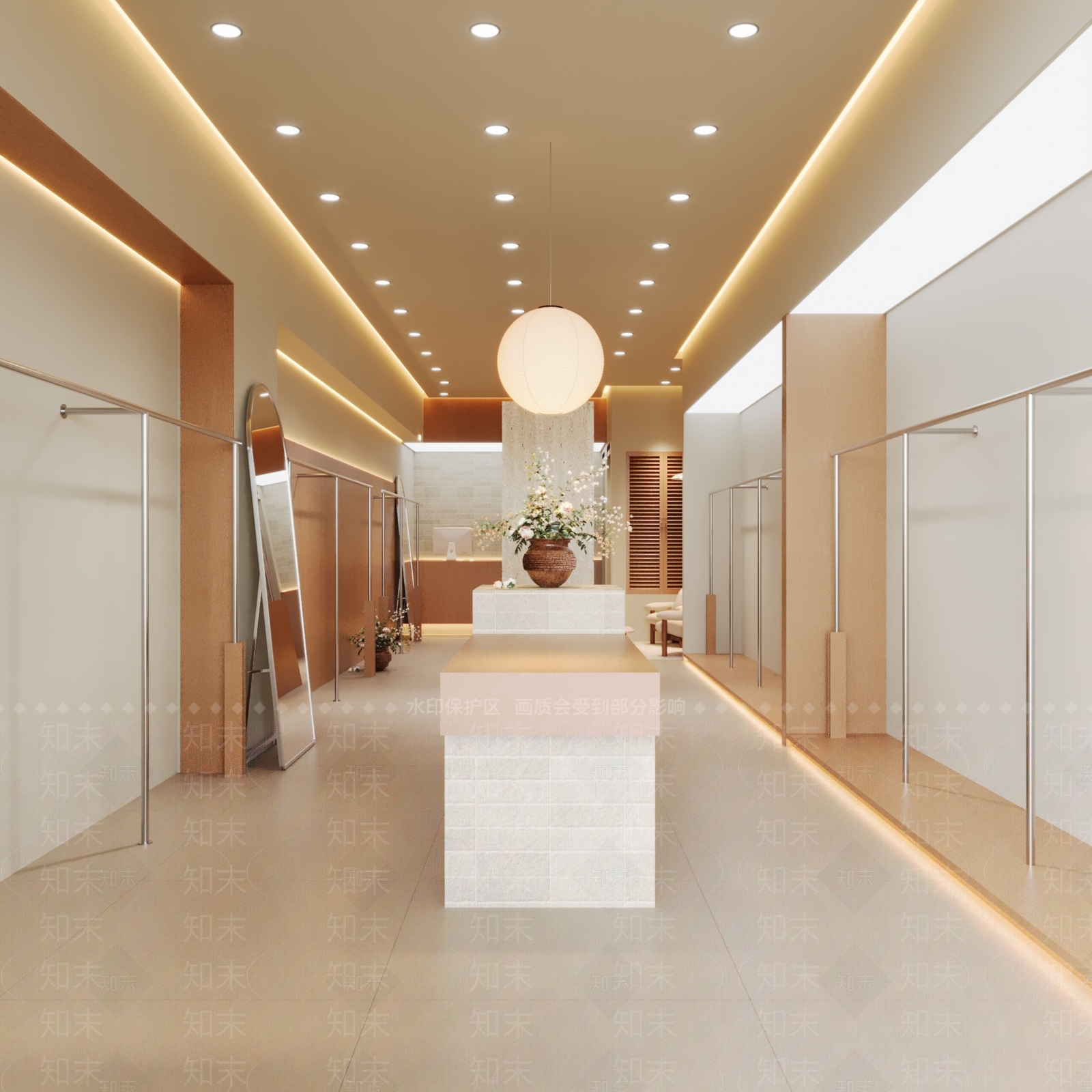 奶油风服装店3D模型下载【ID:1231645612】