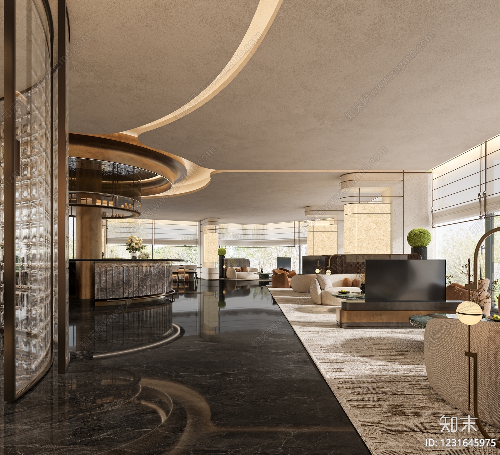 轻奢售楼处3D模型下载【ID:1231645975】