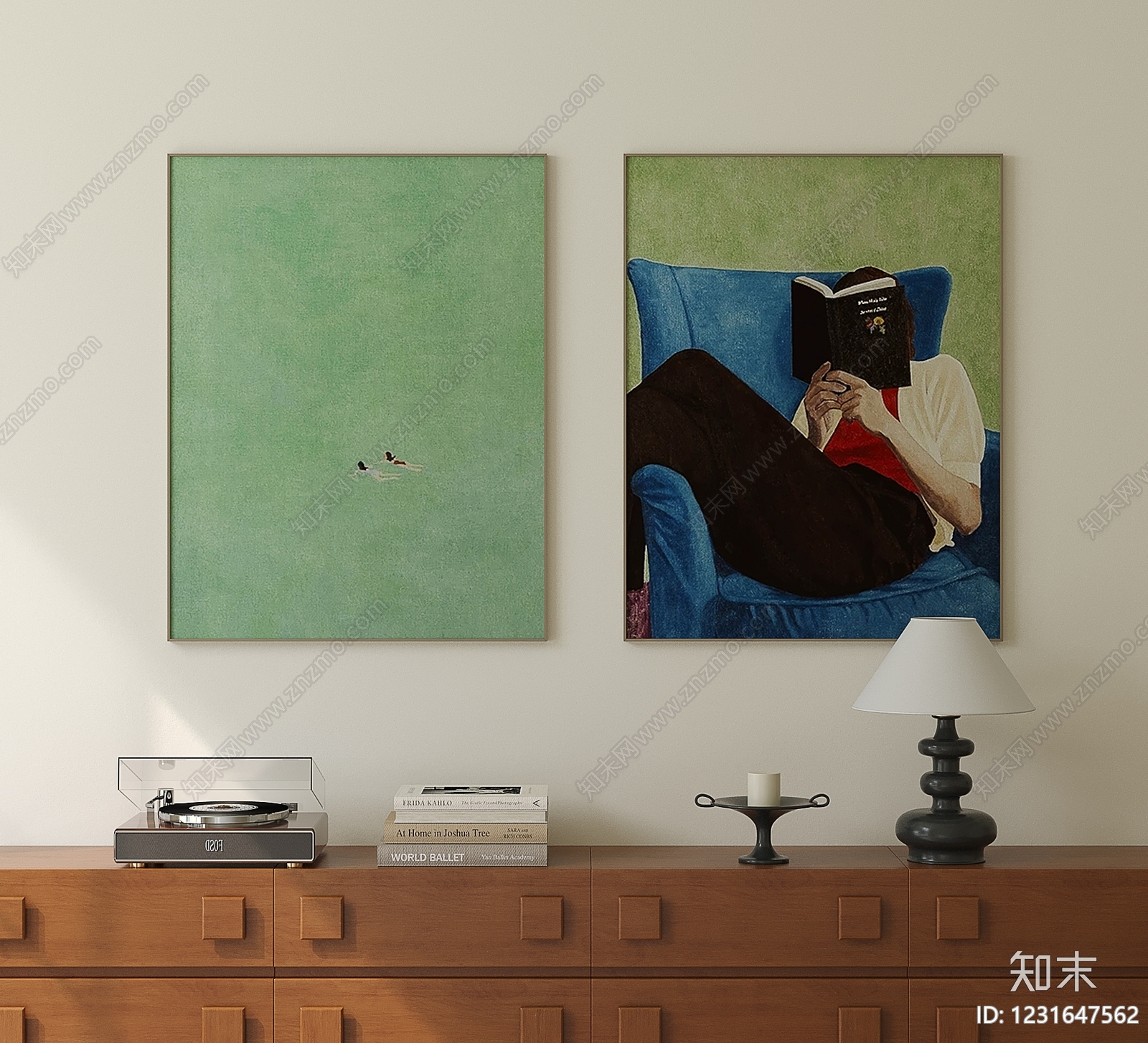 中古风挂画组合SU模型下载【ID:1231647562】