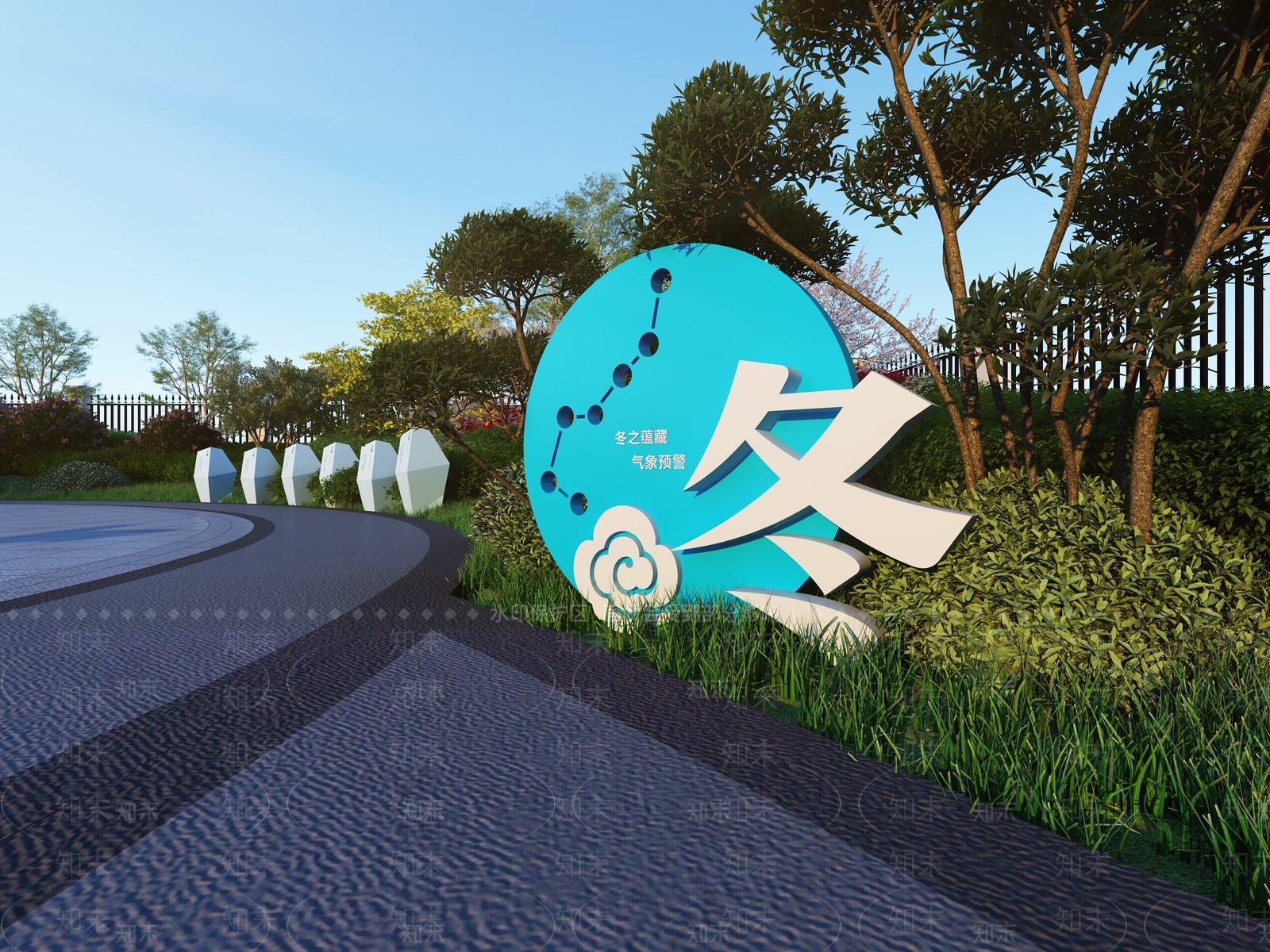 现代景观导视3D模型下载【ID:1231647925】