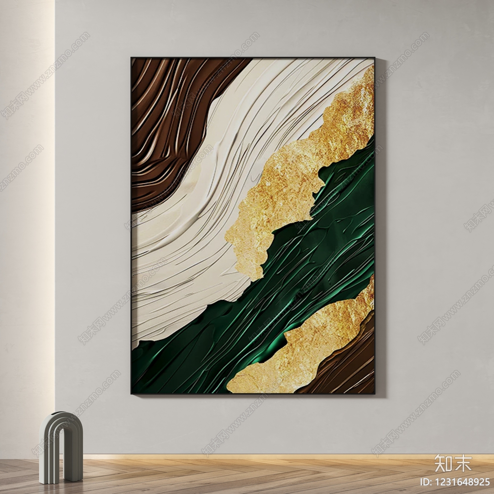 轻奢抽象挂画3D模型下载【ID:1231648925】