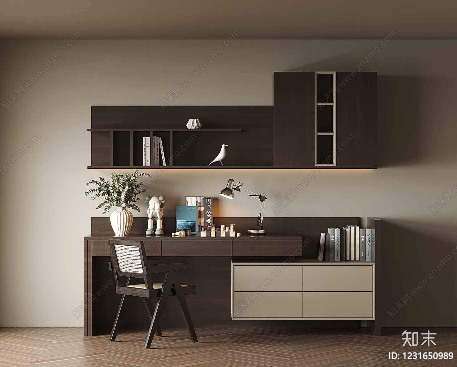 中古风书桌椅SU模型下载【ID:1231650989】