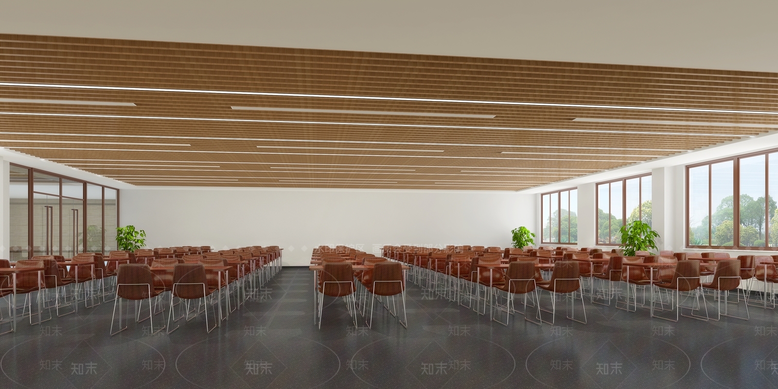 现代简约学生食堂3D模型下载【ID:1231652903】