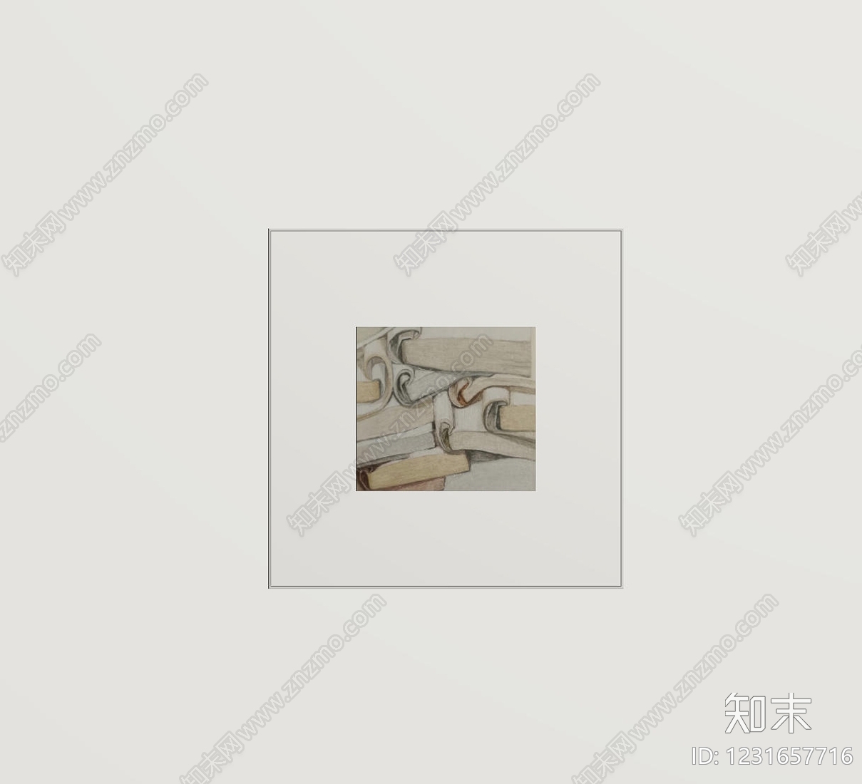 侘寂抽象画SU模型下载【ID:1231657716】