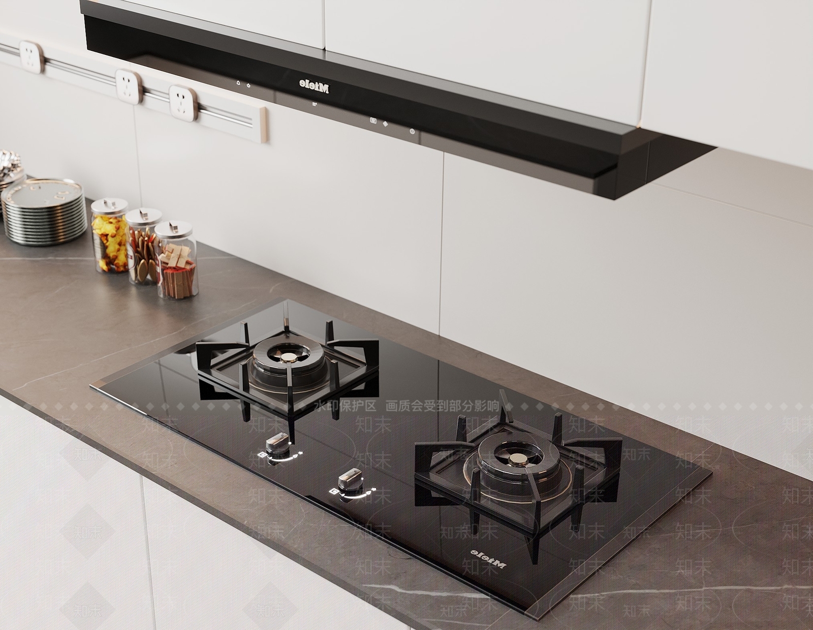 现代简约厨房用品3D模型下载【ID:1231663858】