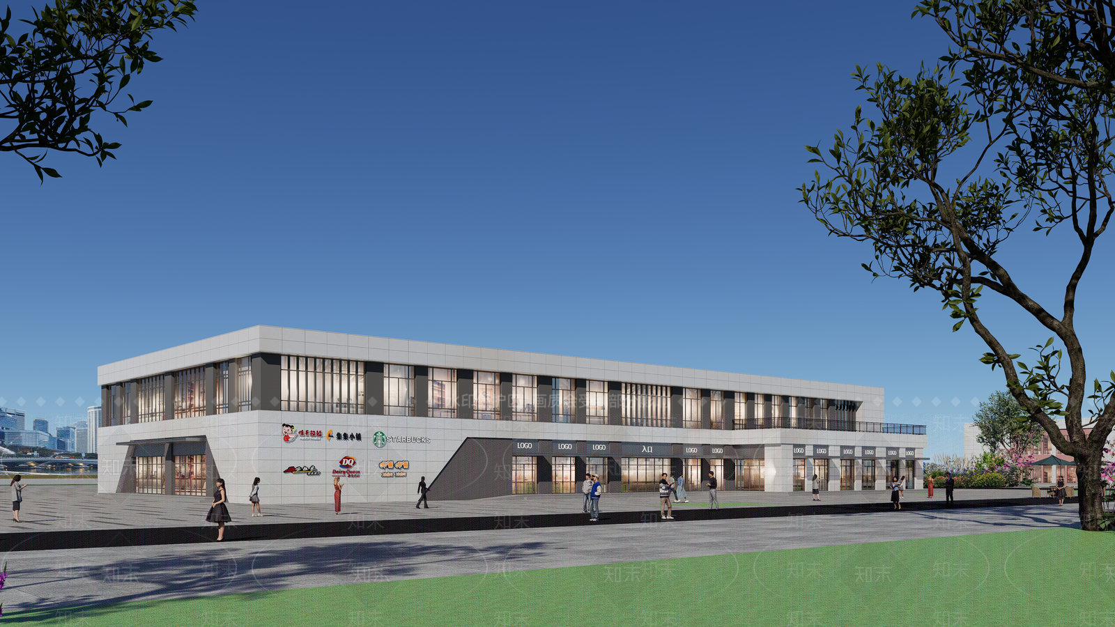 现代主义学校建筑SU模型下载【ID:1231665424】