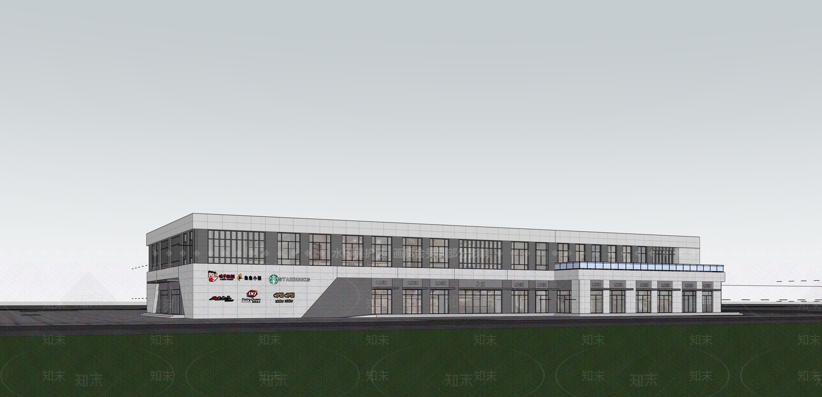 现代主义学校建筑SU模型下载【ID:1231665424】