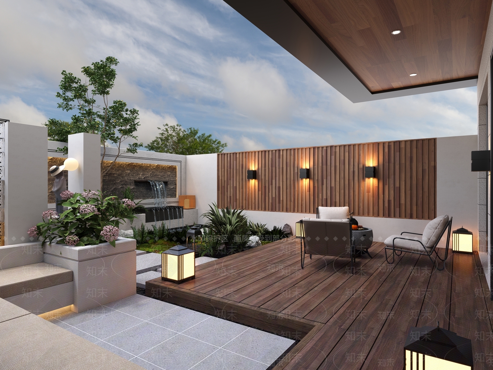 现代简约庭院3D模型下载【ID:1231665322】