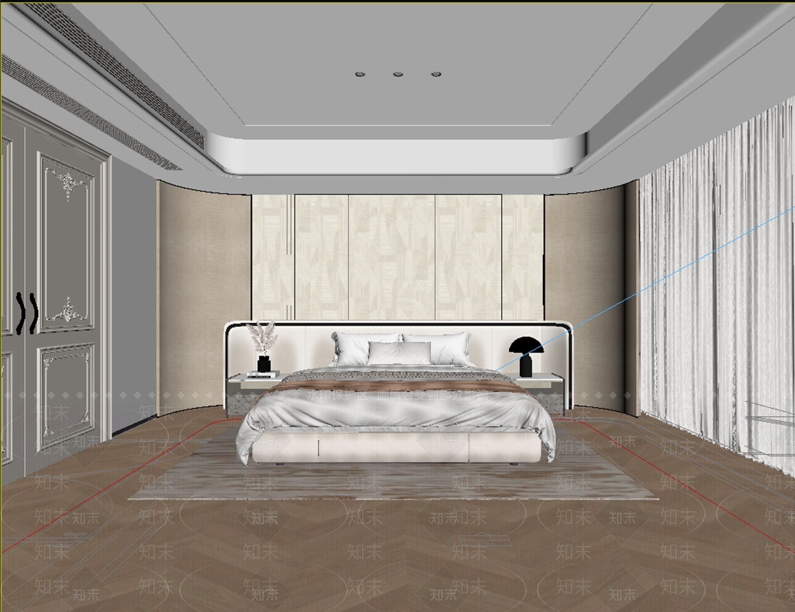 现代简约主卧3D模型下载【ID:1231667718】