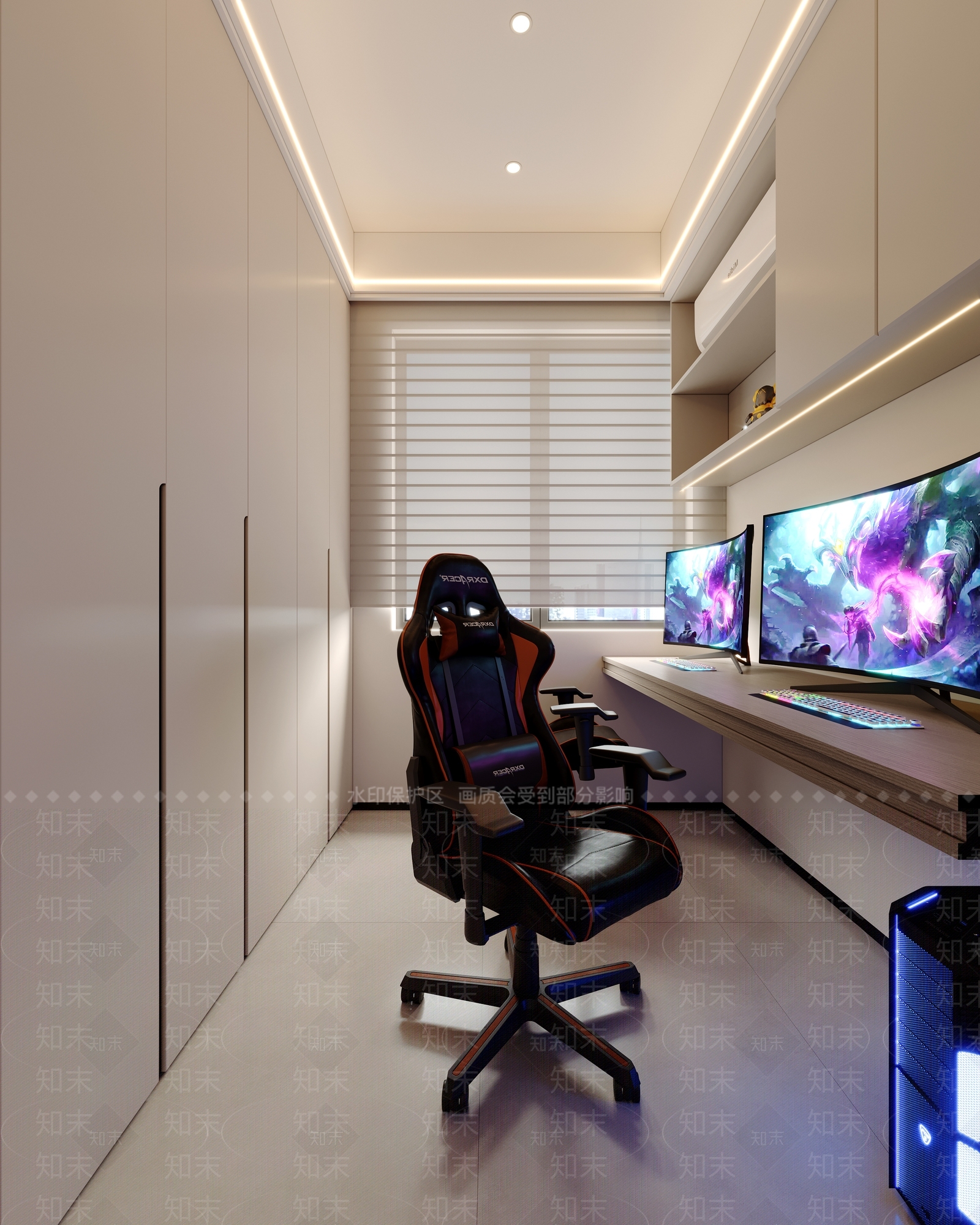 现代简约书房3D模型下载【ID:1231668264】