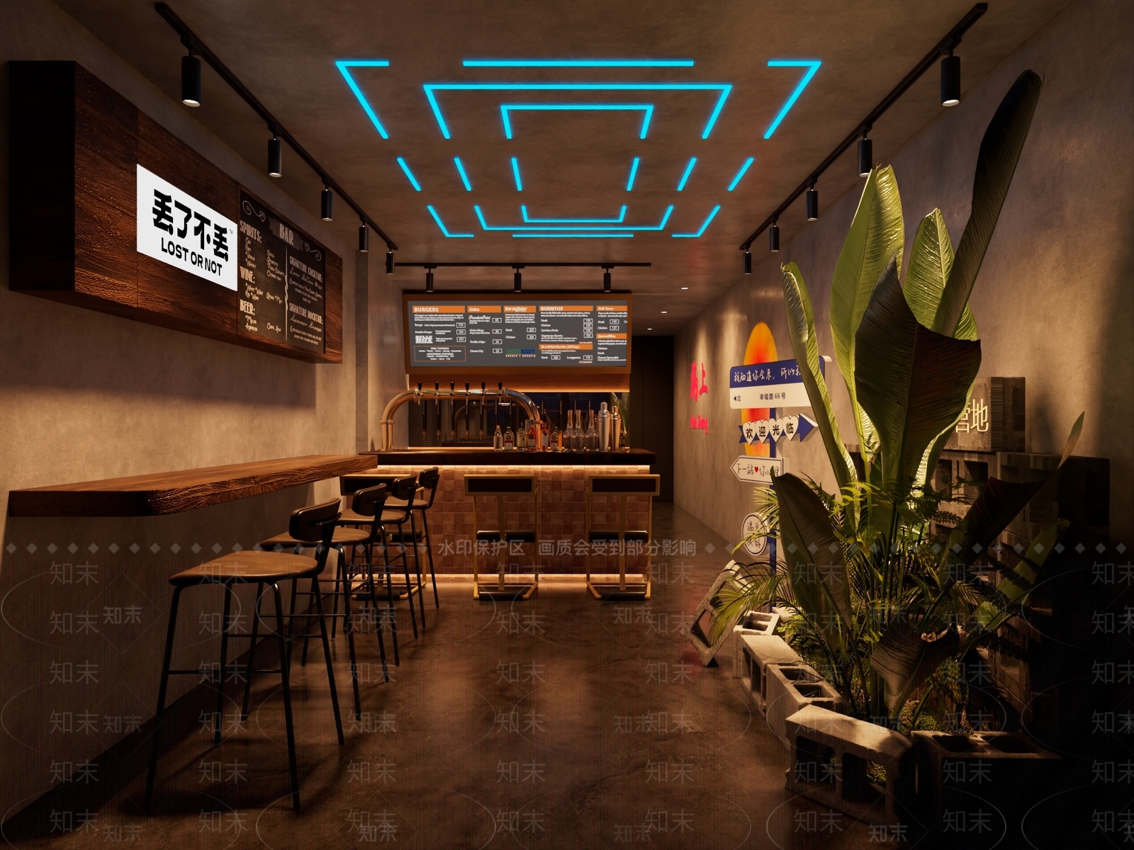 复古工业风酒馆3D模型下载【ID:1231669408】