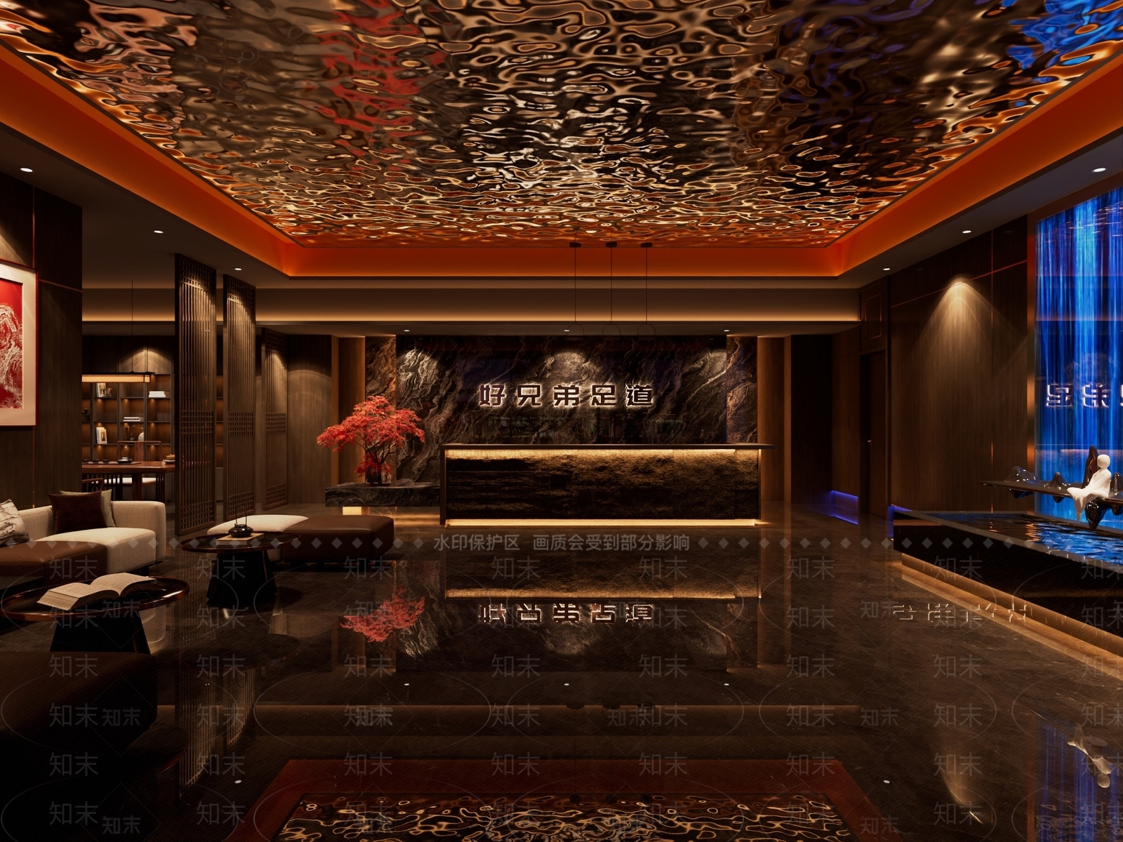 新中式足浴店3D模型下载【ID:1231670377】