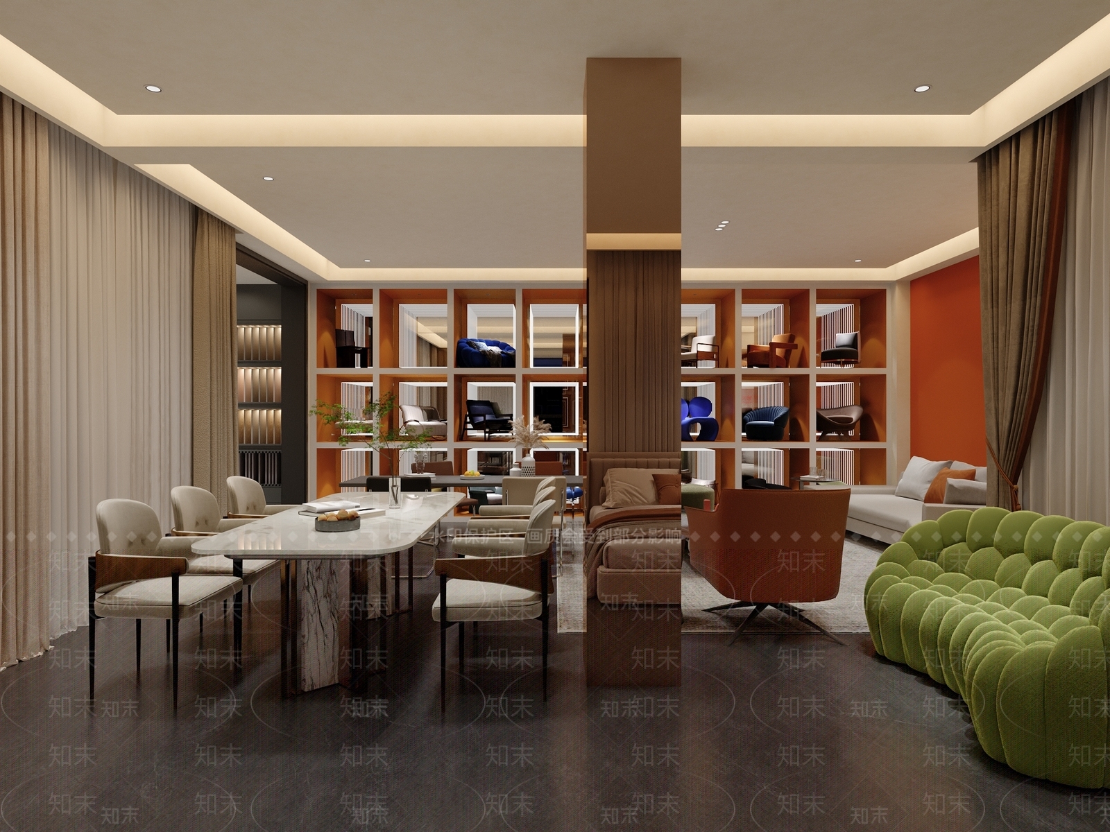 现代简约家具展厅3D模型下载【ID:1231673074】