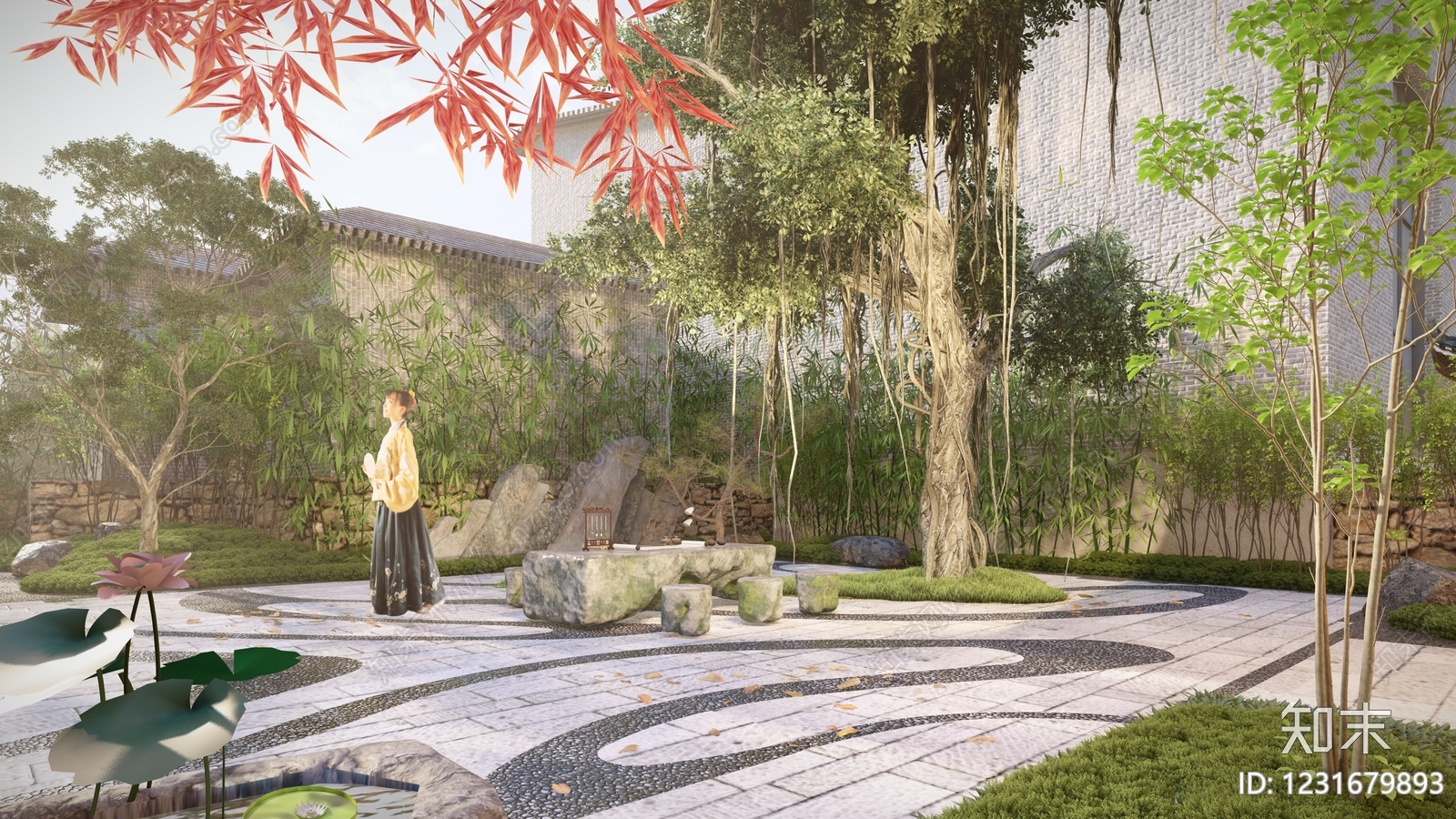 新中式景观文旅项目景观SU模型下载【ID:1231679893】