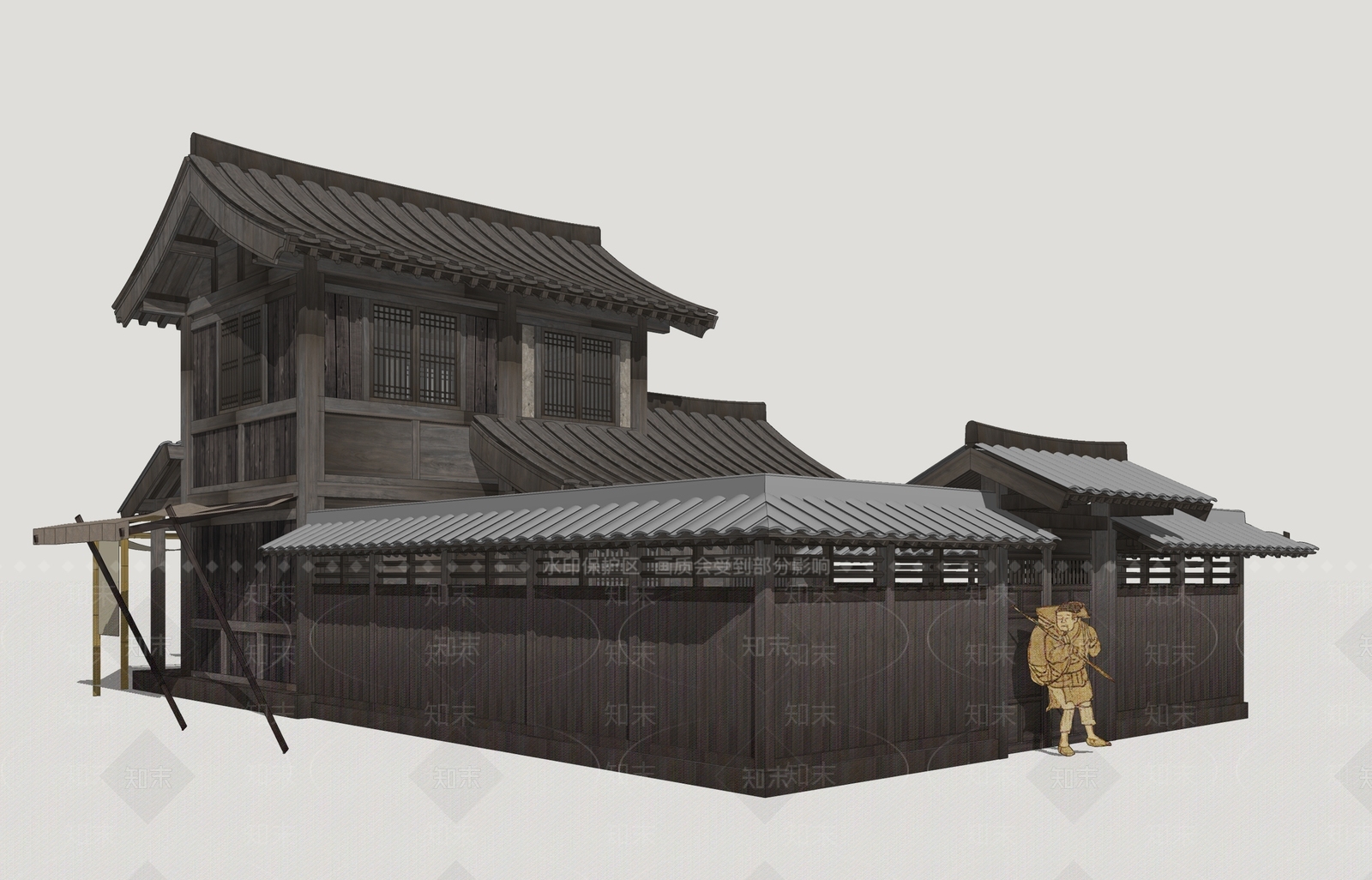 中式古建古建筑SU模型下载【ID:1231680246】
