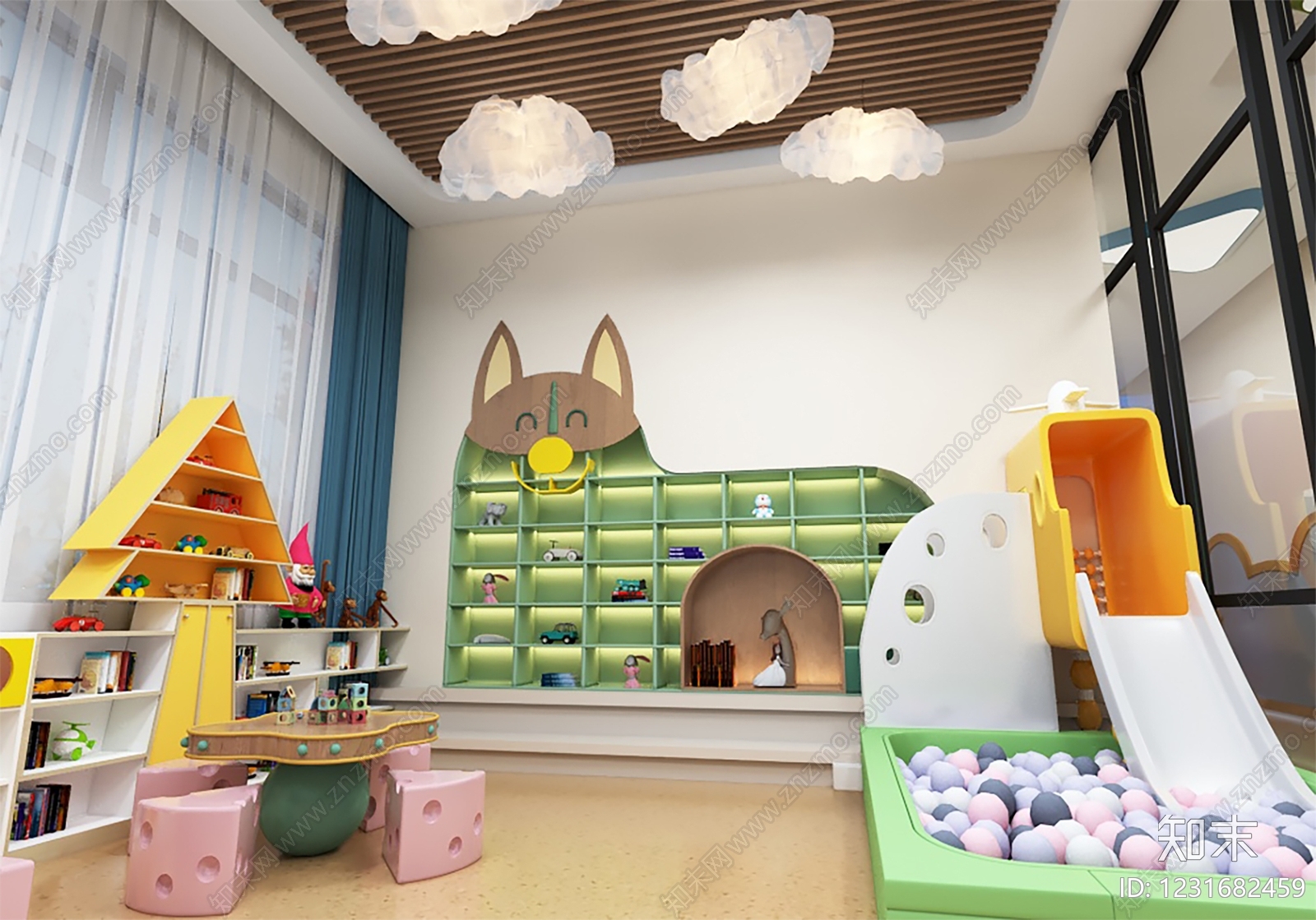 现代幼儿园3D模型下载【ID:1231682459】
