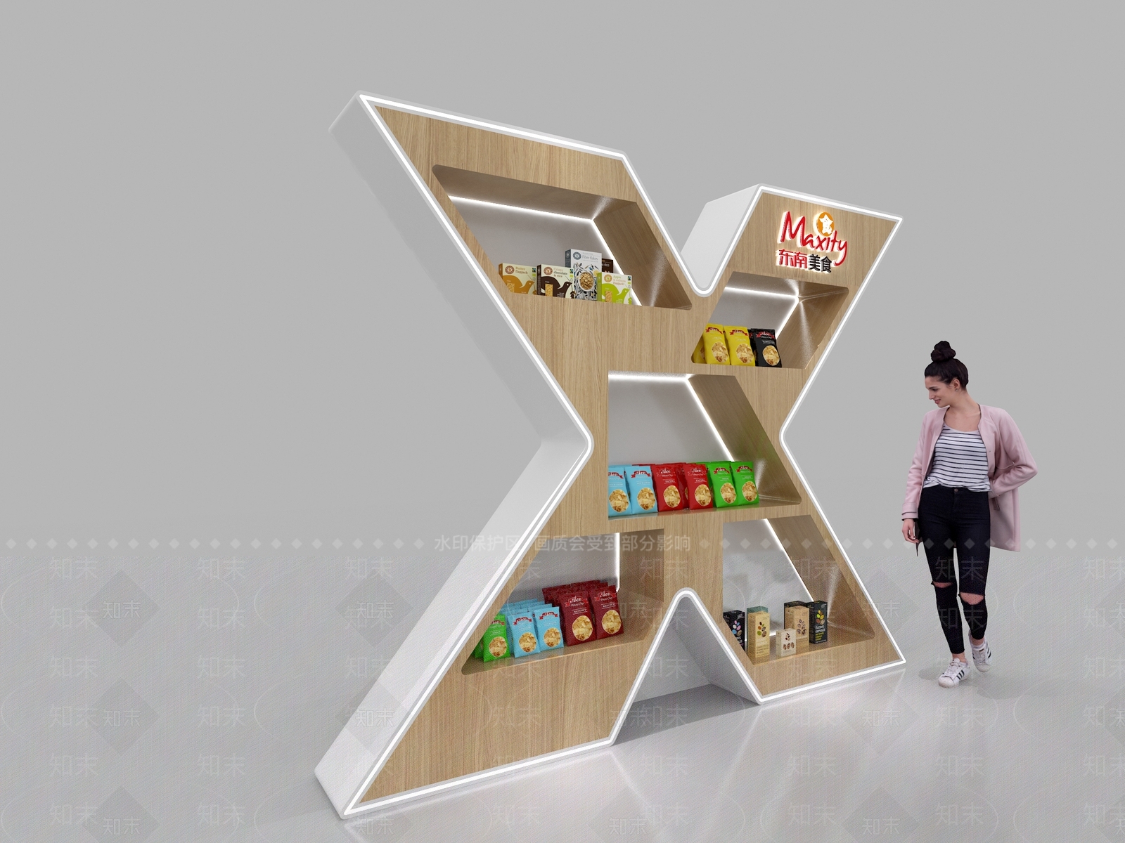 现代食品展台3D模型下载【ID:1231684901】
