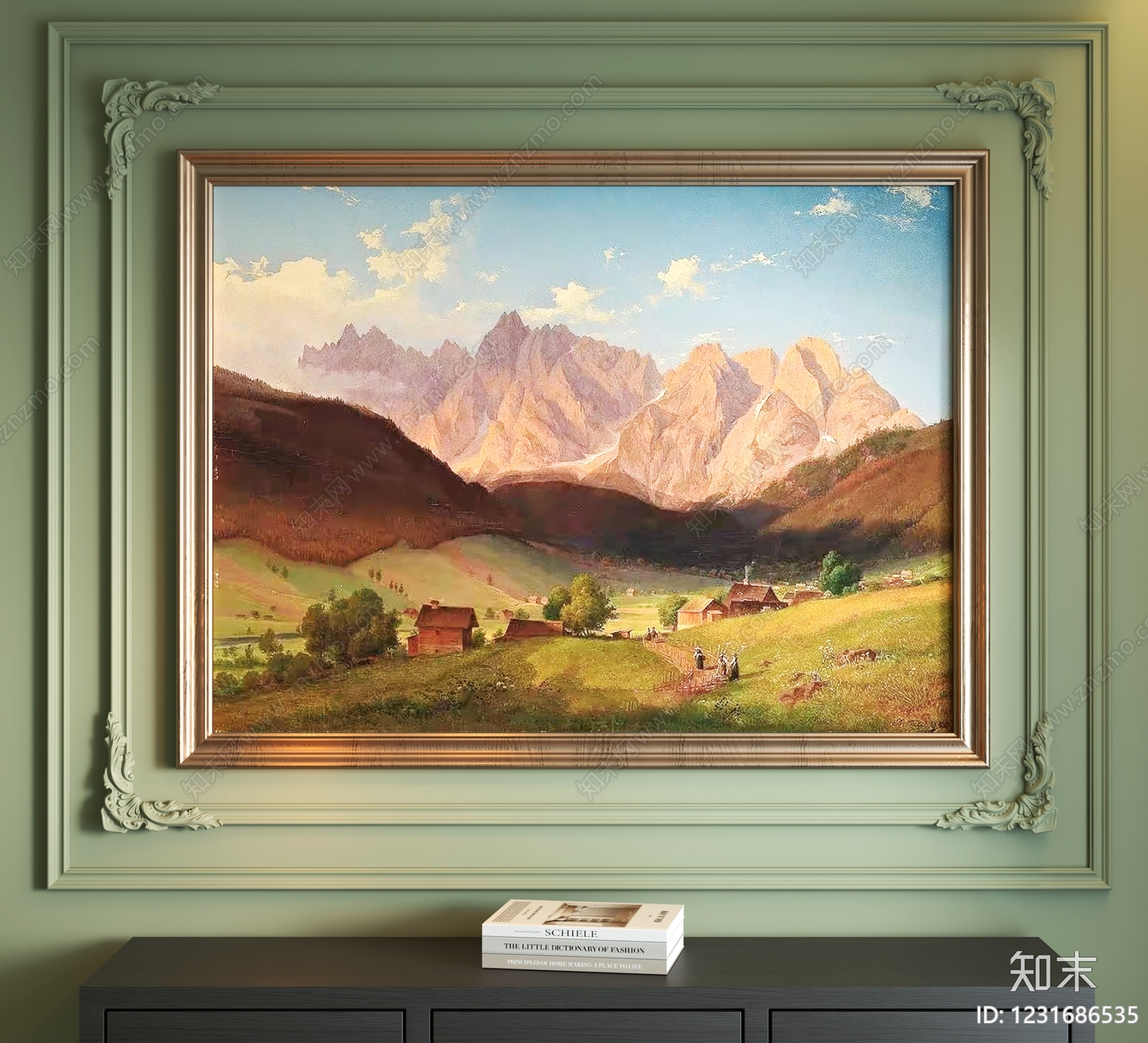 法式艺术展厅SU模型下载【ID:1231686535】