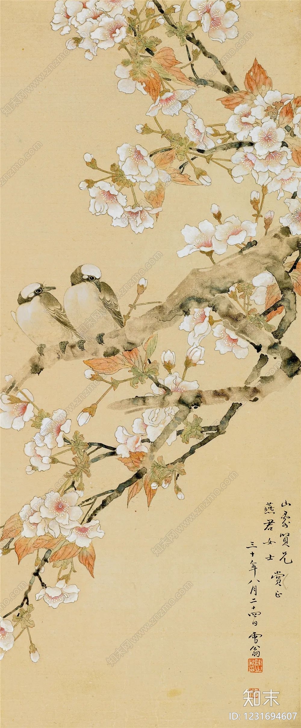 中式花鸟壁纸贴图下载【ID:1231694607】