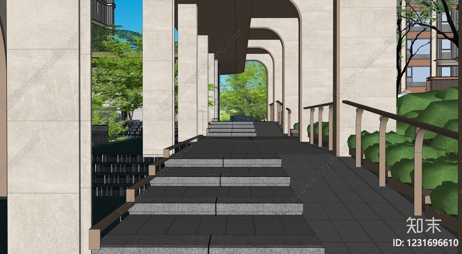 新中式景观小区景观SU模型下载【ID:1231696610】