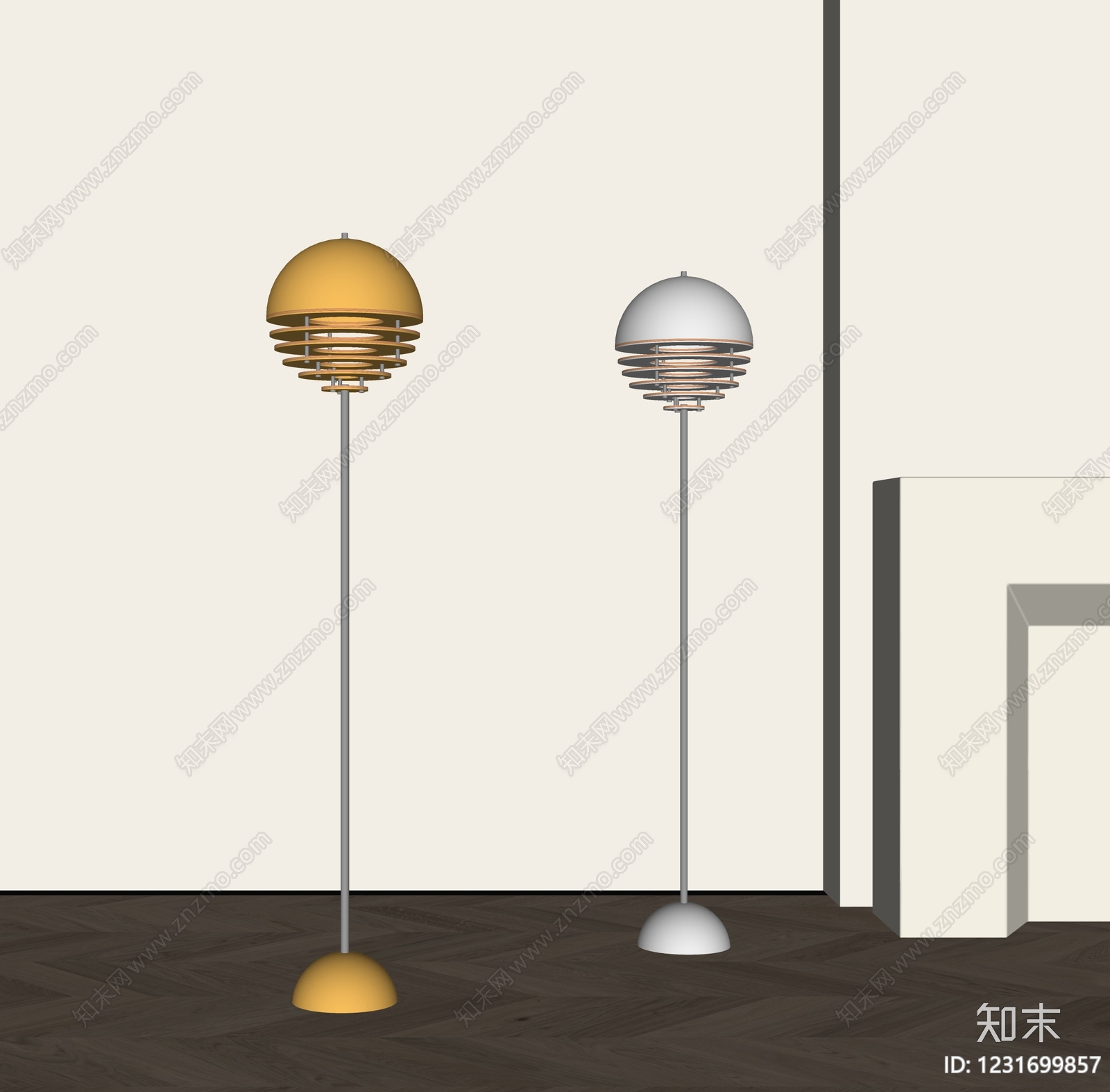 北欧落地灯SU模型下载【ID:1231699857】
