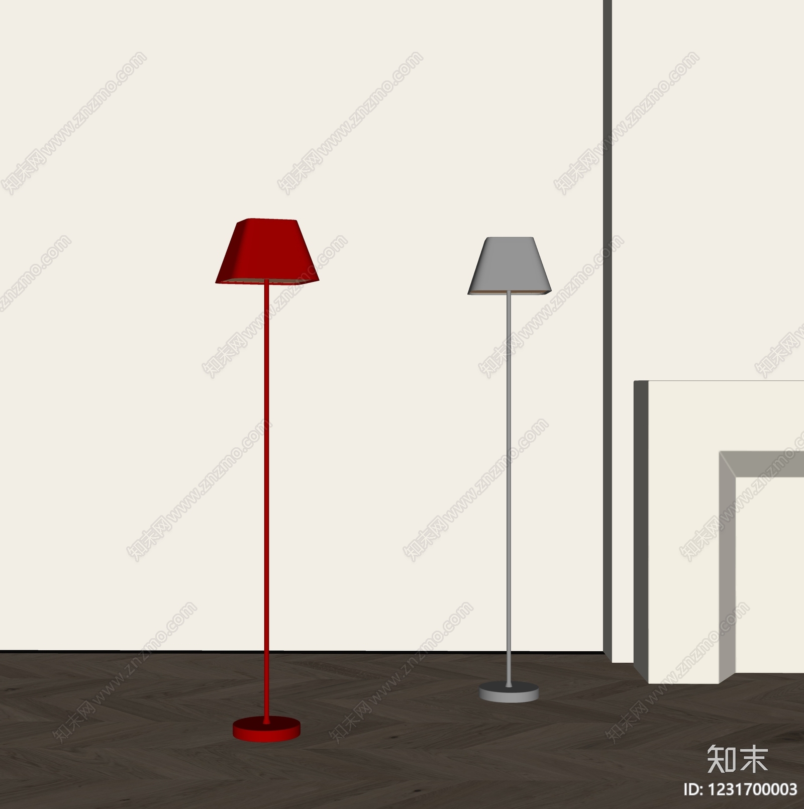 极简落地灯SU模型下载【ID:1231700003】