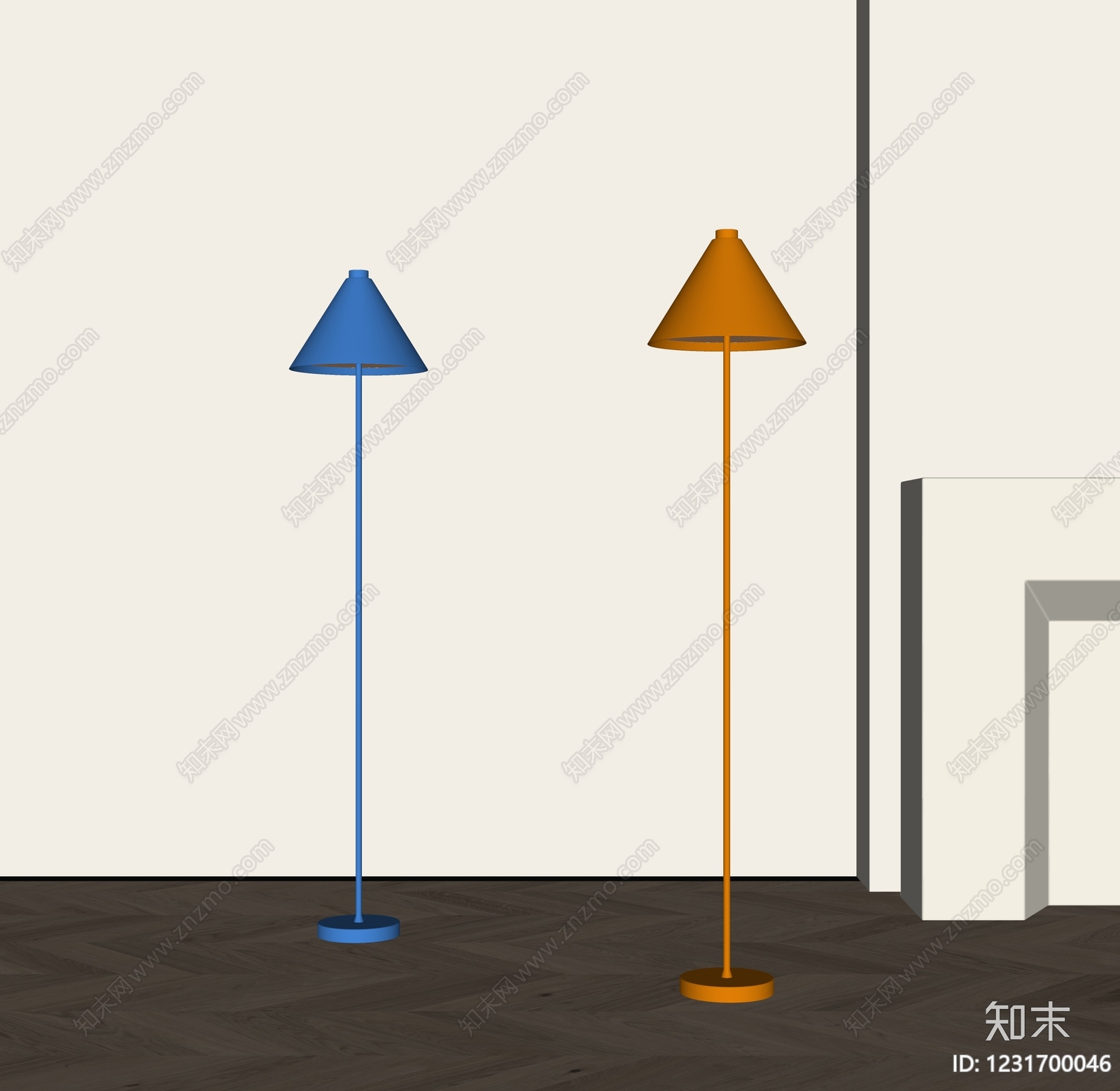 极简落地灯SU模型下载【ID:1231700046】