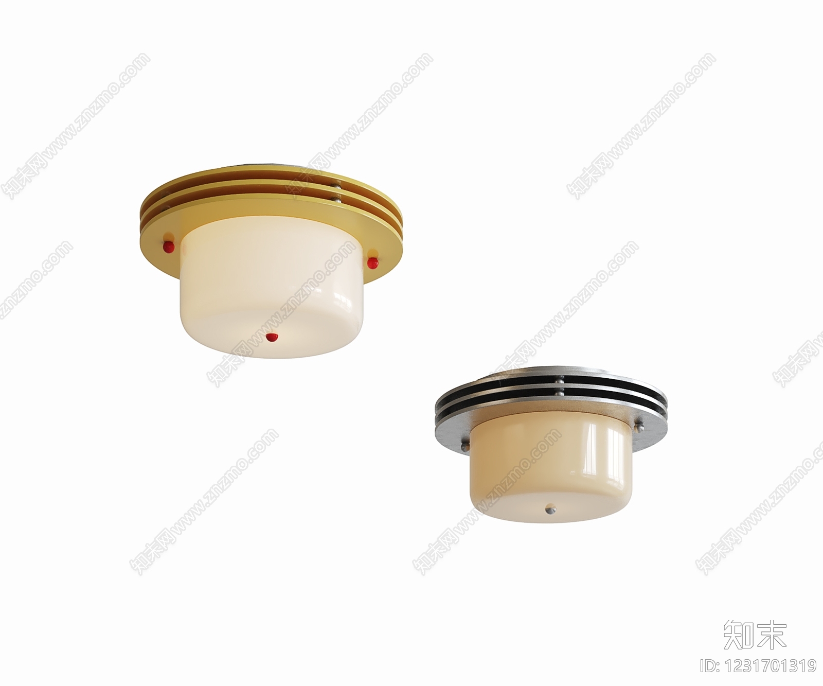 中古风吸顶灯3D模型下载【ID:1231701319】