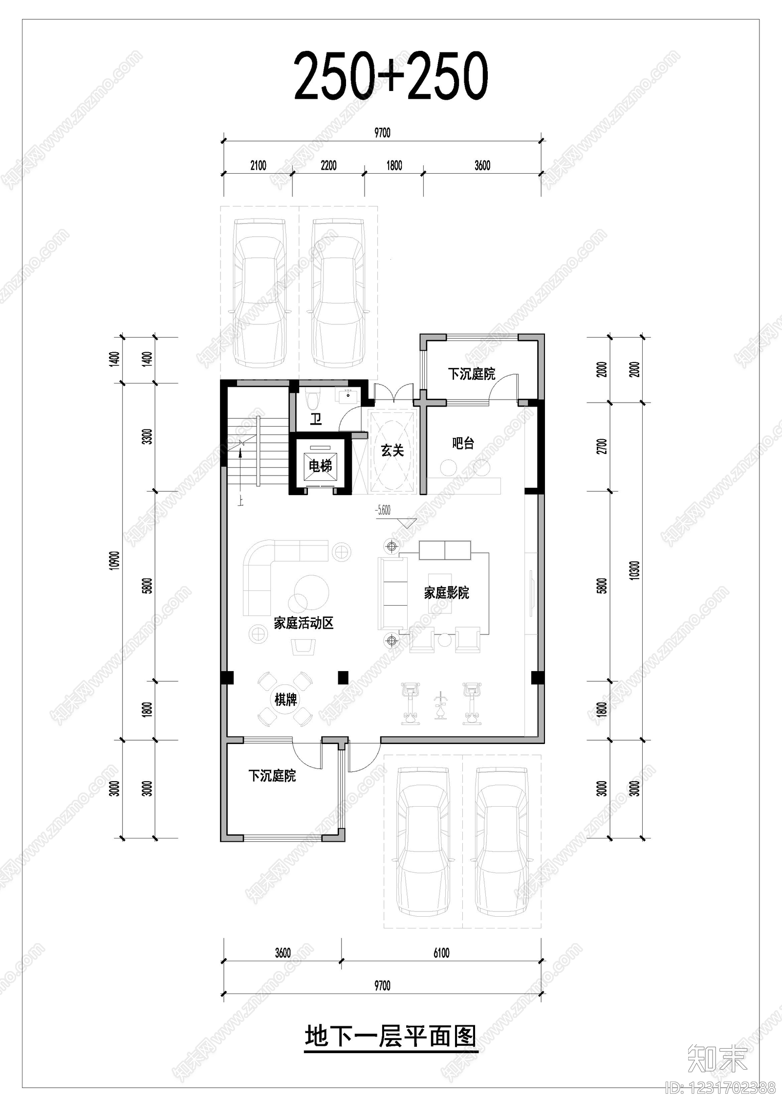 别墅建筑cad施工图下载【ID:1231702388】