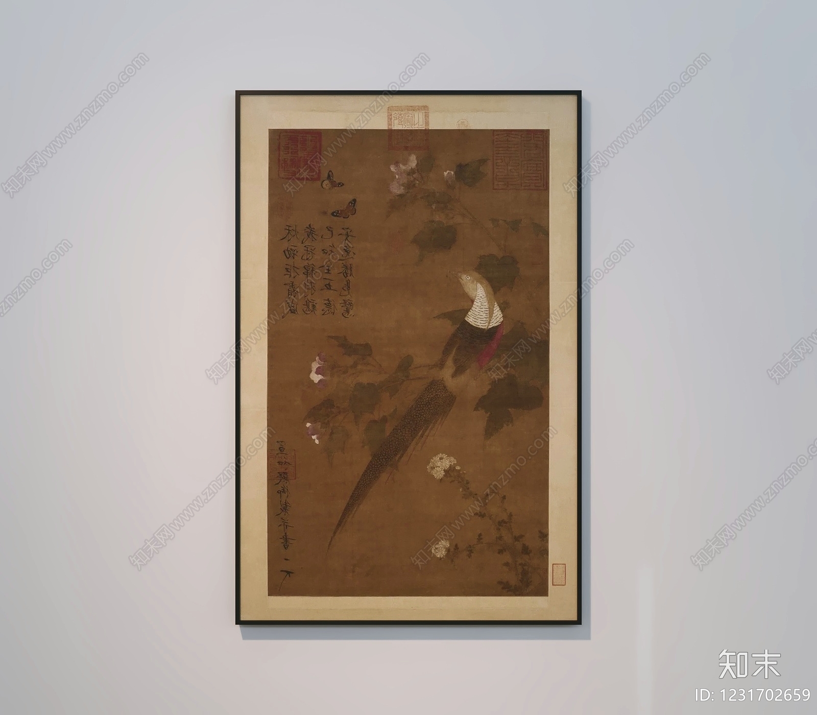 中式挂画3D模型下载【ID:1231702659】